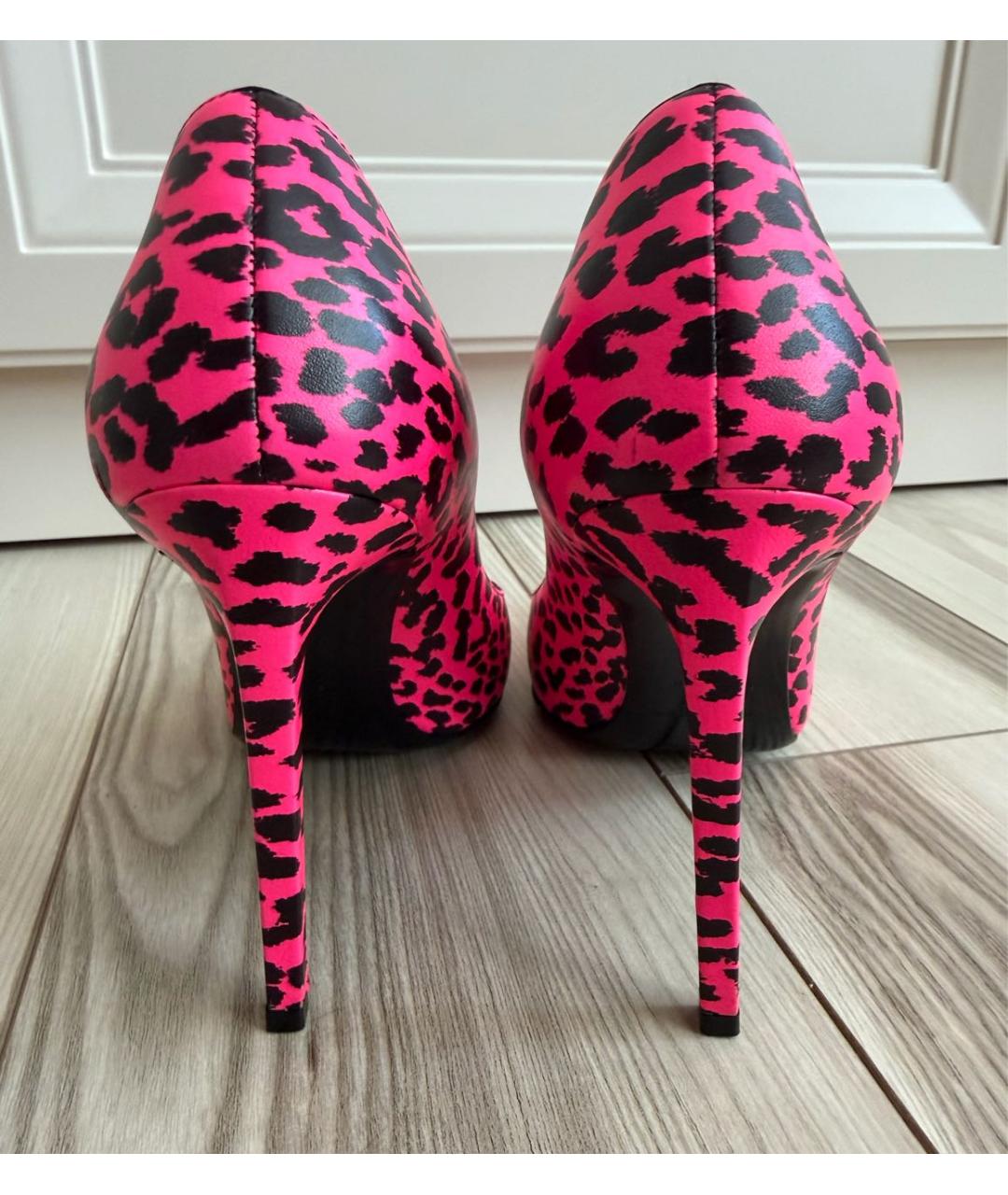 SAINT LAURENT Фуксия кожаные туфли, фото 4