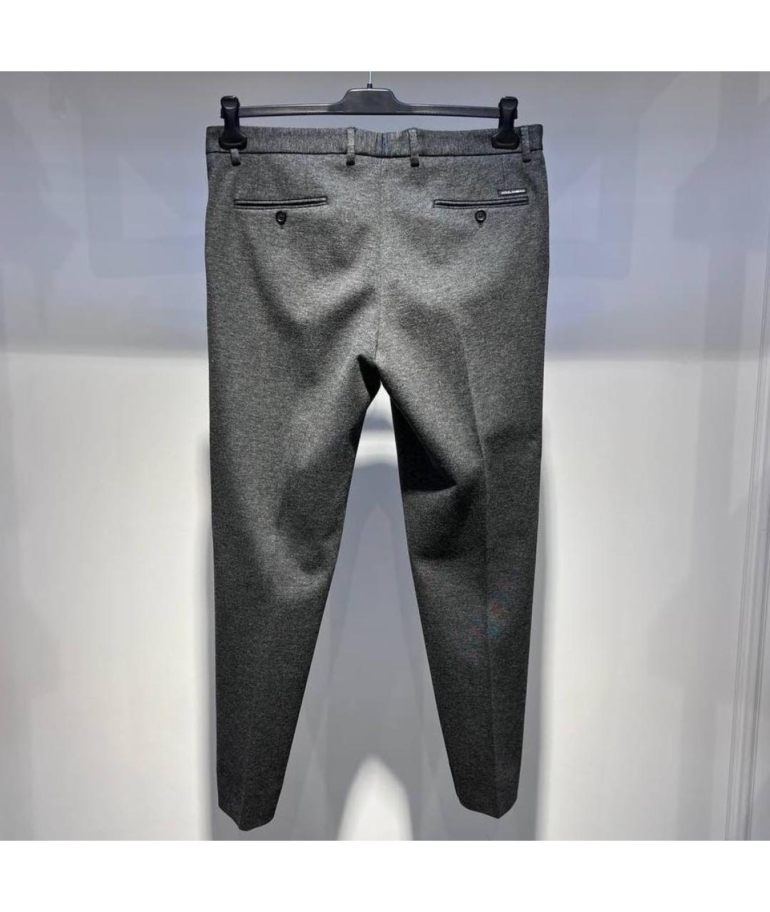 DOLCE&GABBANA Серые вискозные повседневные брюки, фото 2