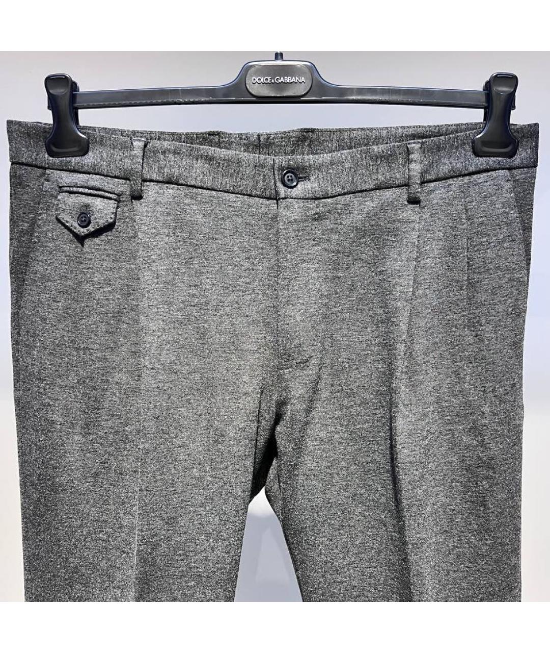 DOLCE&GABBANA Серые вискозные повседневные брюки, фото 3