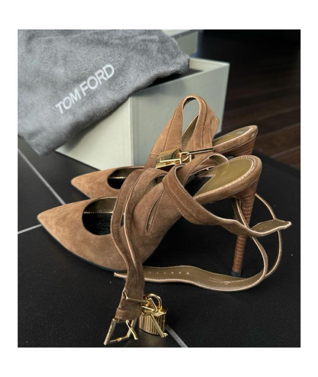 TOM FORD Коричневые замшевые туфли, фото 3