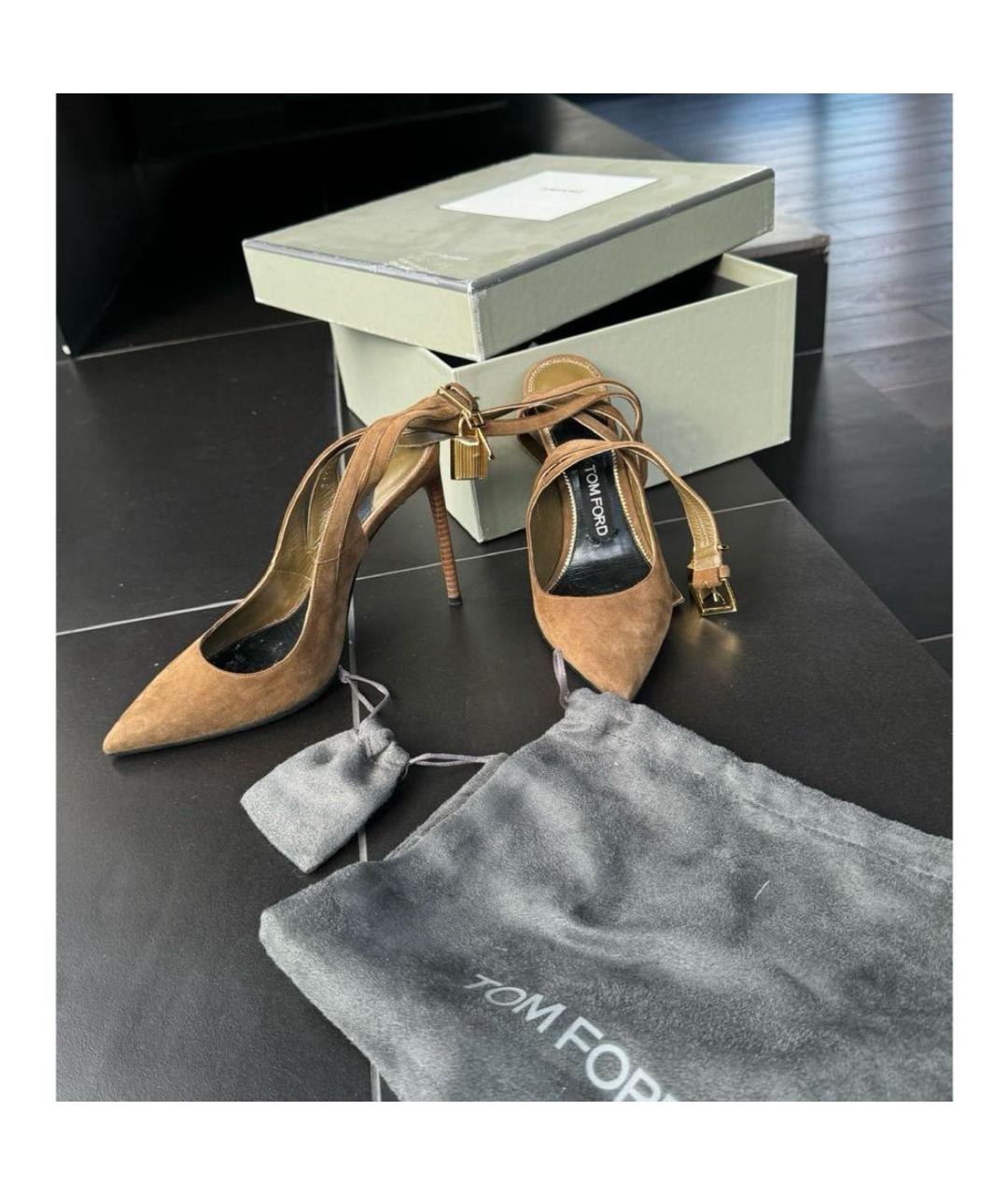 TOM FORD Коричневые замшевые туфли, фото 2