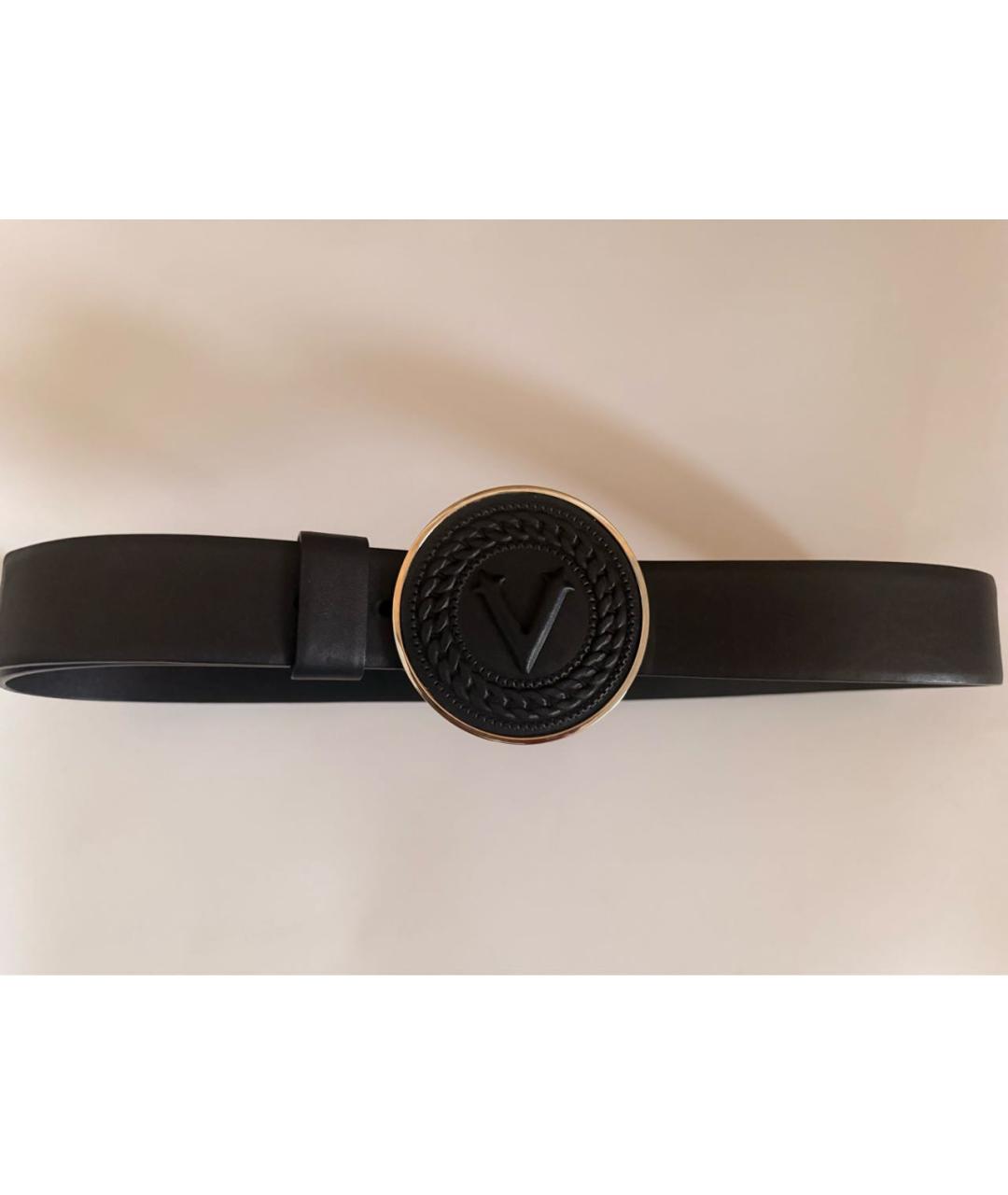VERSACE Черный кожаный ремень, фото 4