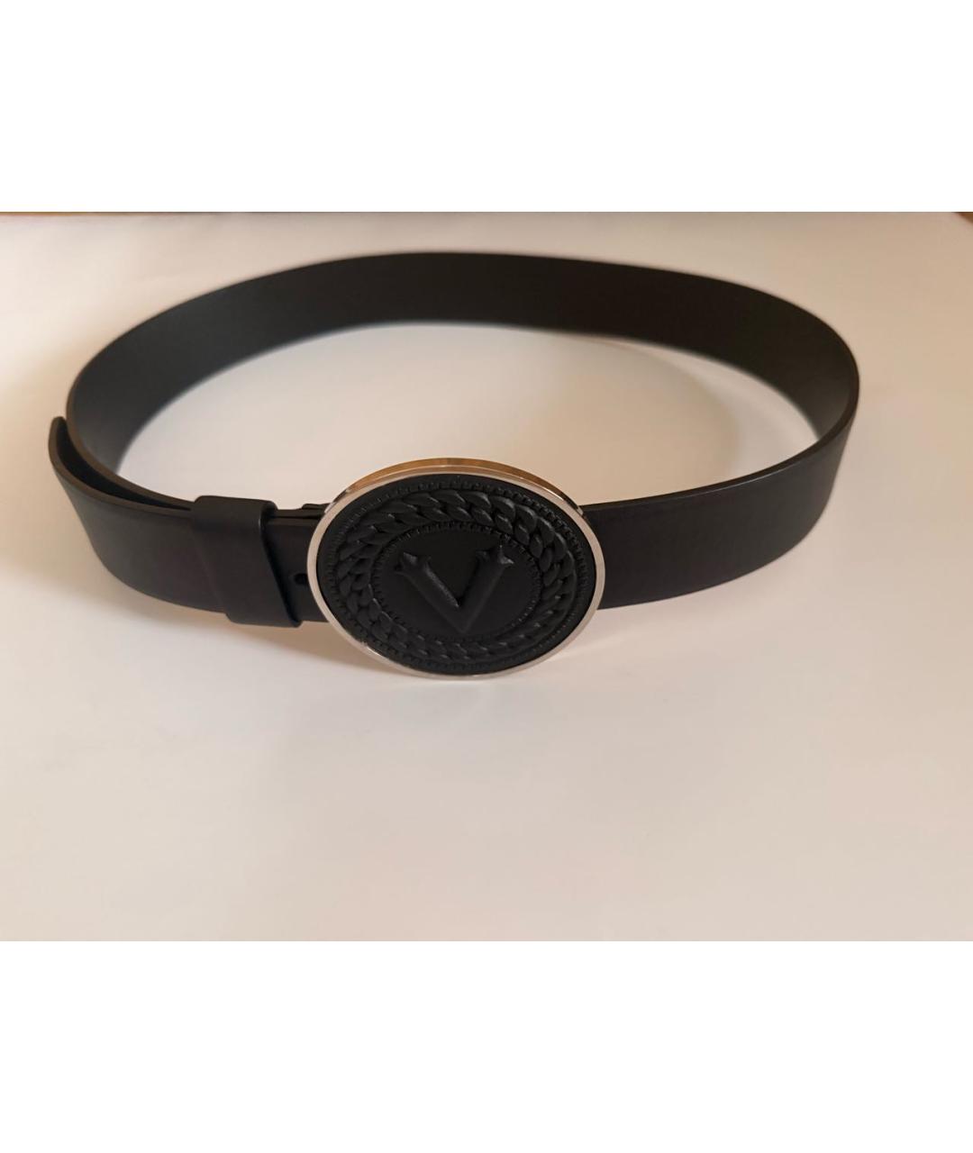 VERSACE Черный кожаный ремень, фото 2