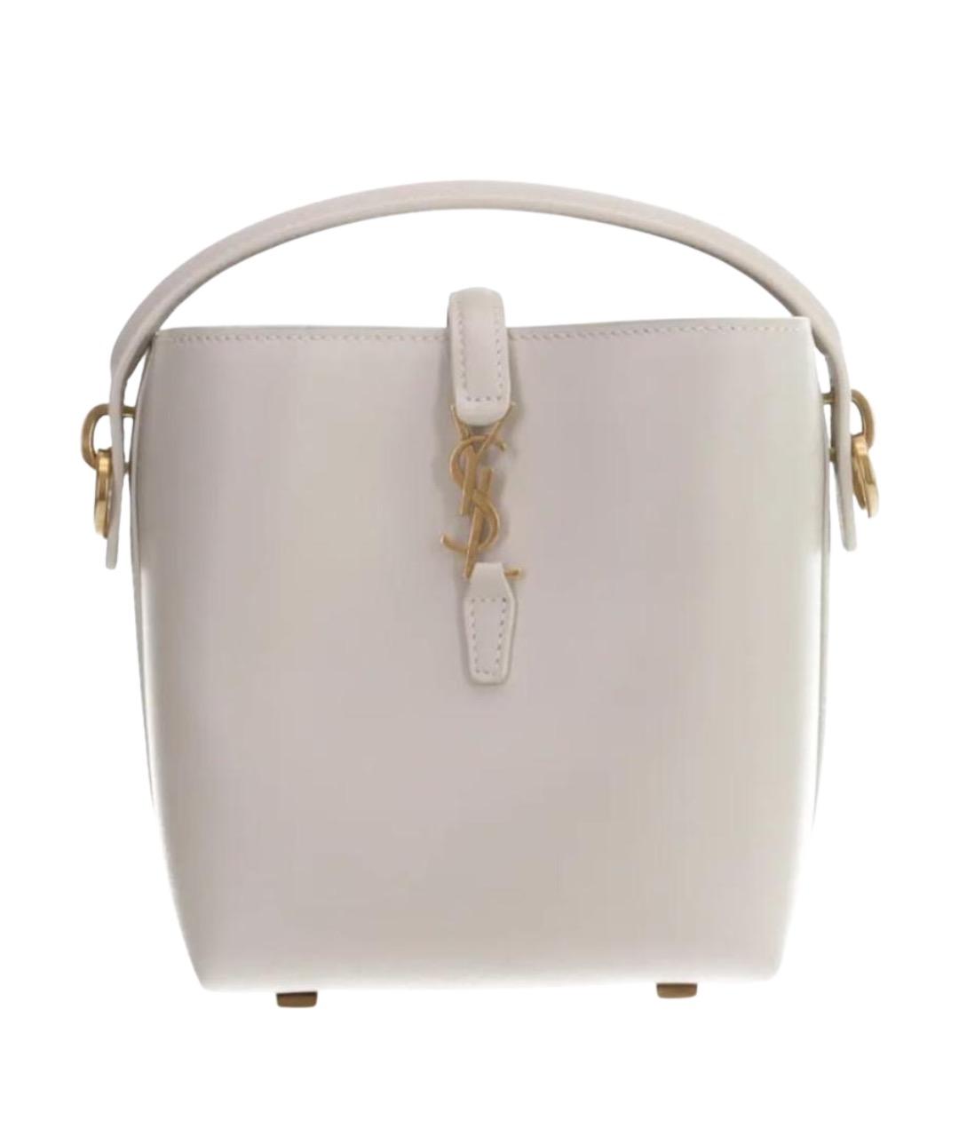 SAINT LAURENT Бежевая кожаная сумка через плечо, фото 1