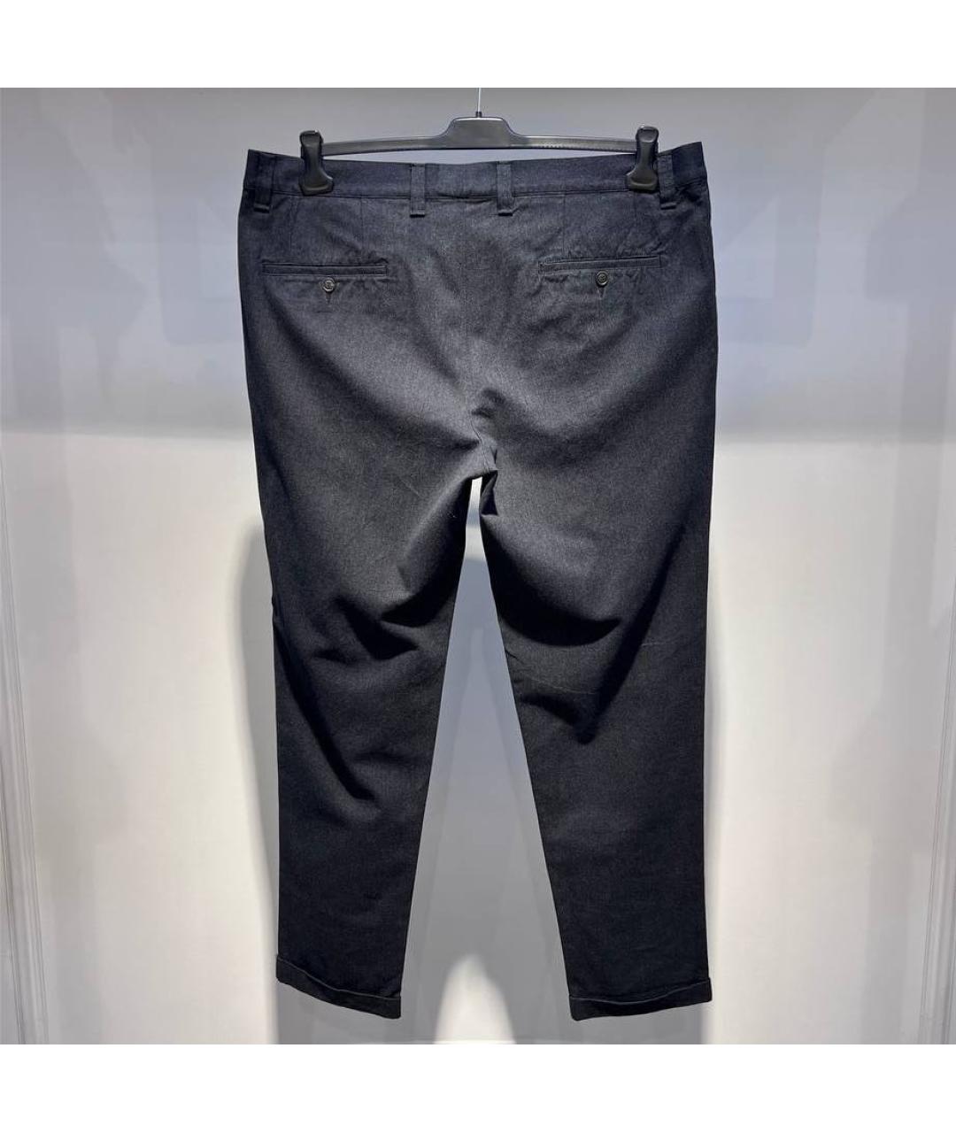 DOLCE&GABBANA Антрацитовые хлопковые повседневные брюки, фото 2