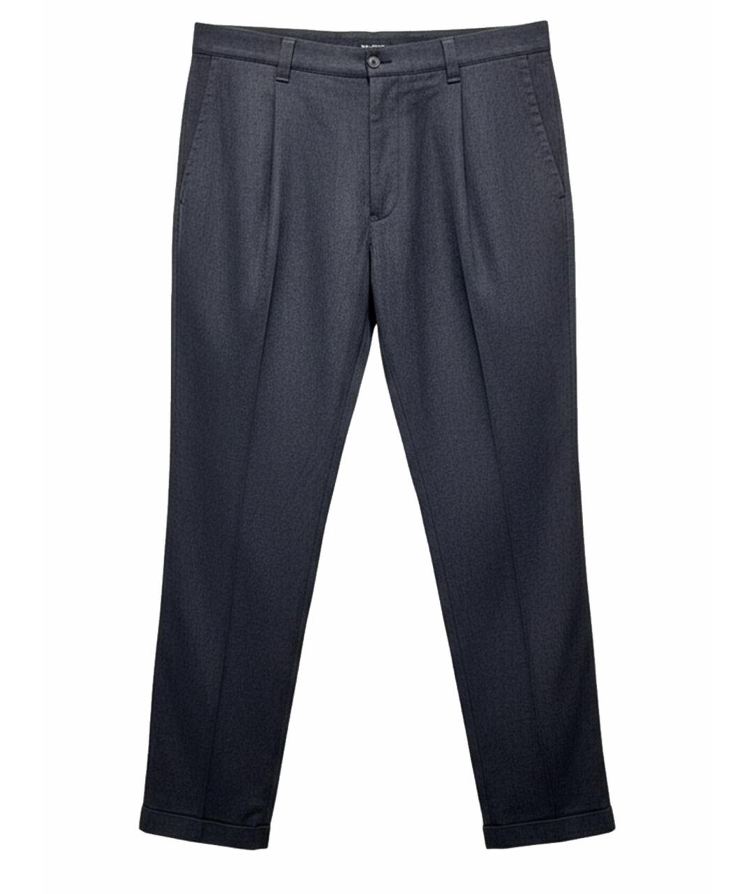 DOLCE&GABBANA Антрацитовые хлопковые повседневные брюки, фото 1