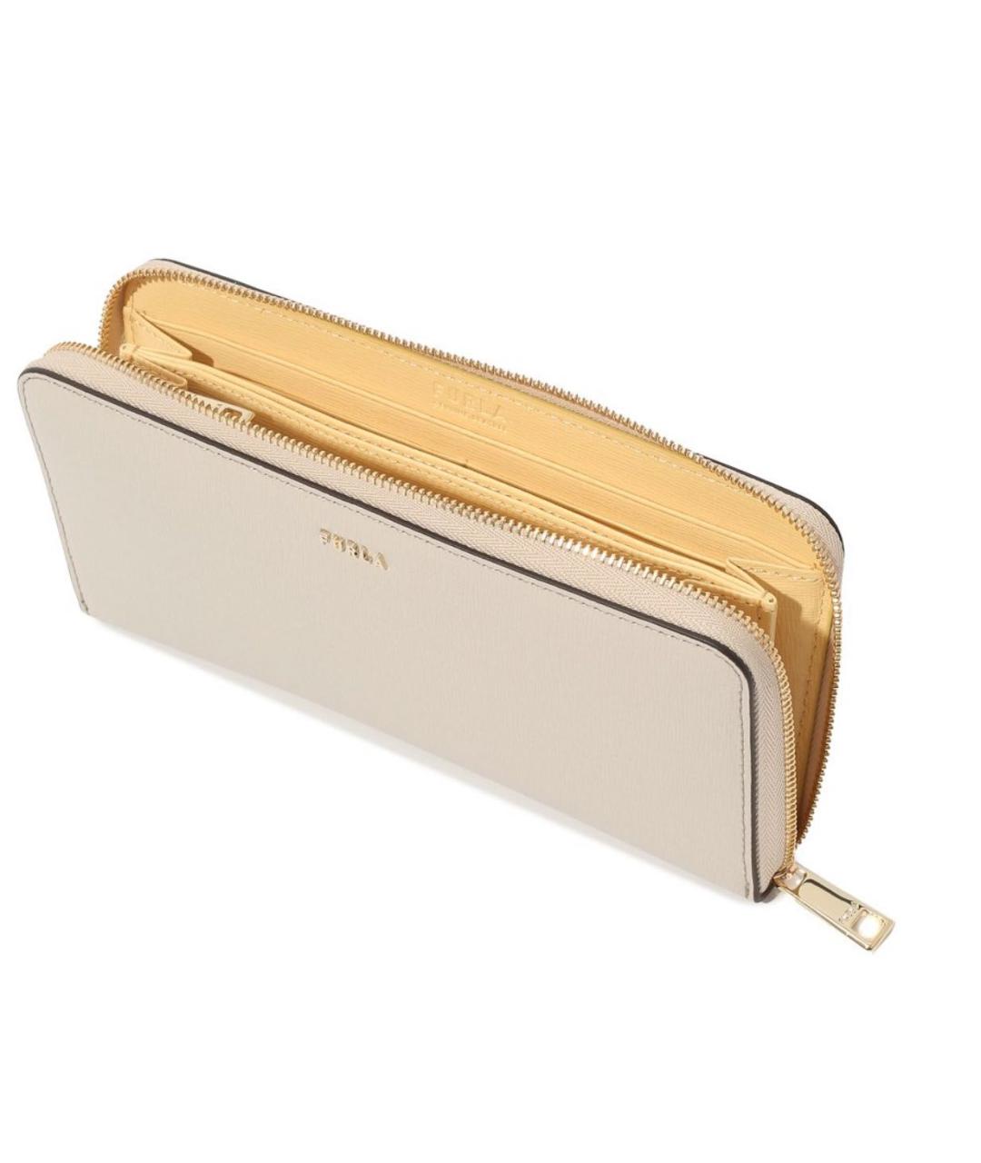 FURLA Бежевый кожаный кошелек, фото 3