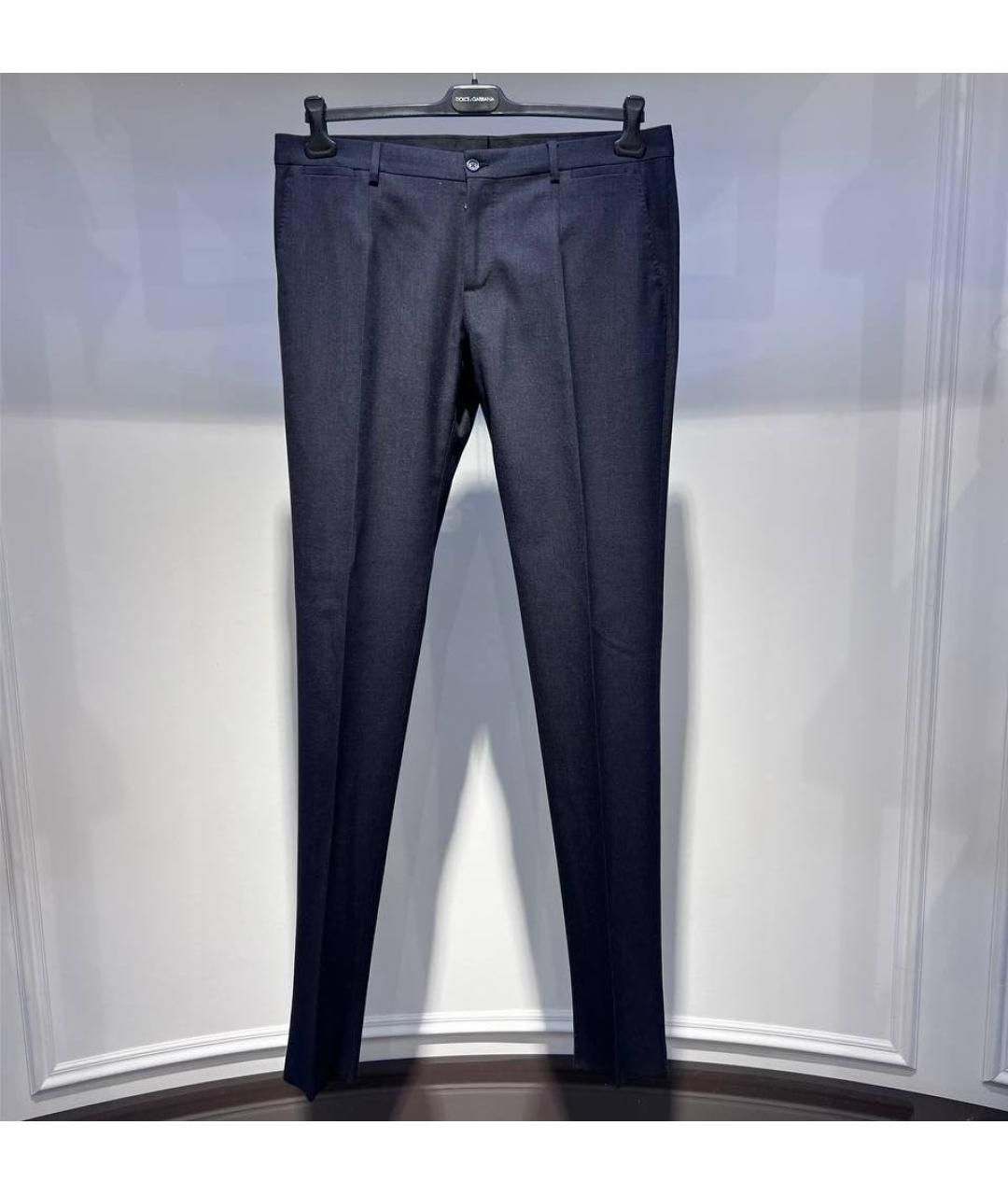 DOLCE&GABBANA Серые шерстяные классические брюки, фото 4
