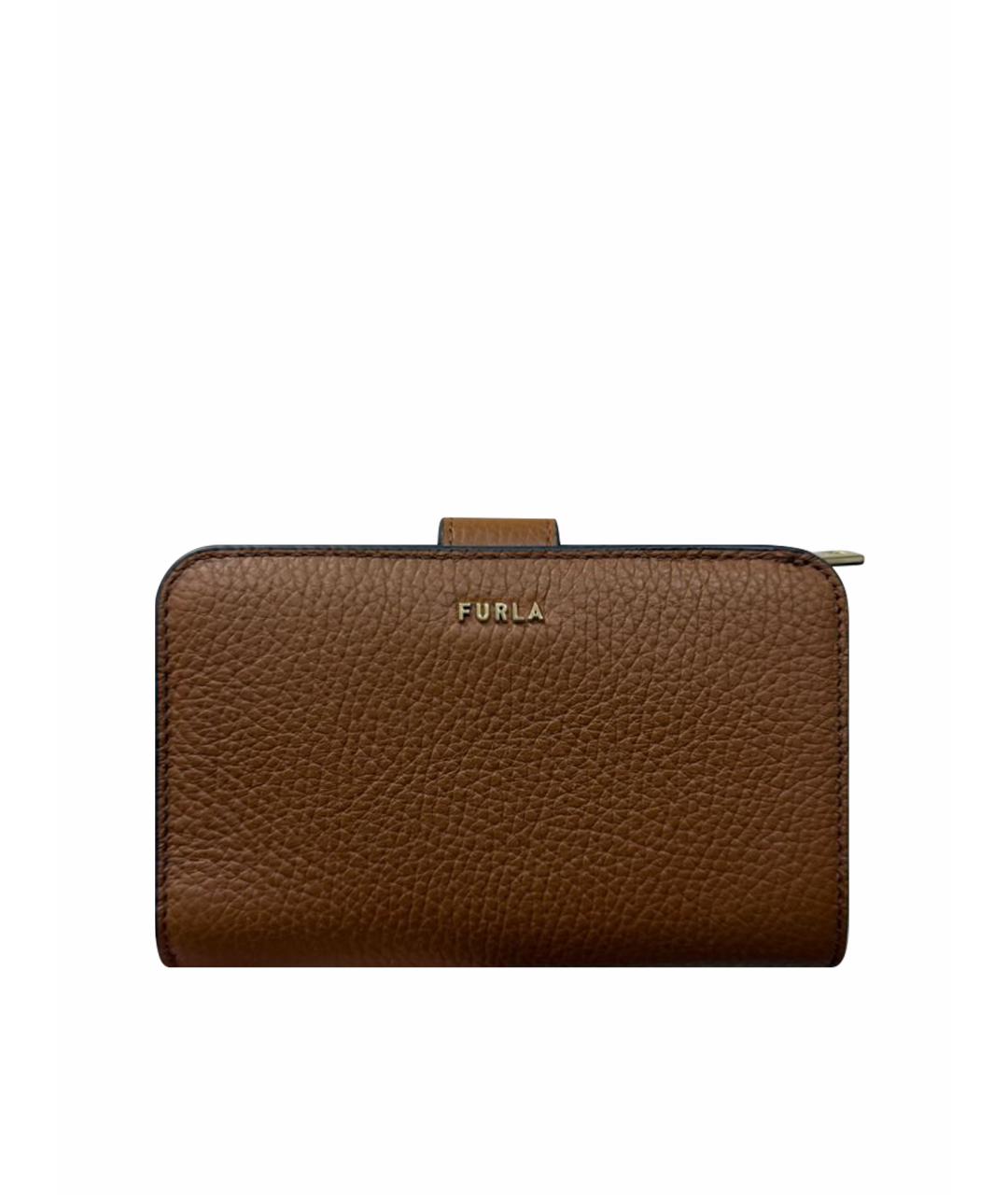 FURLA Коричневый кожаный кошелек, фото 1