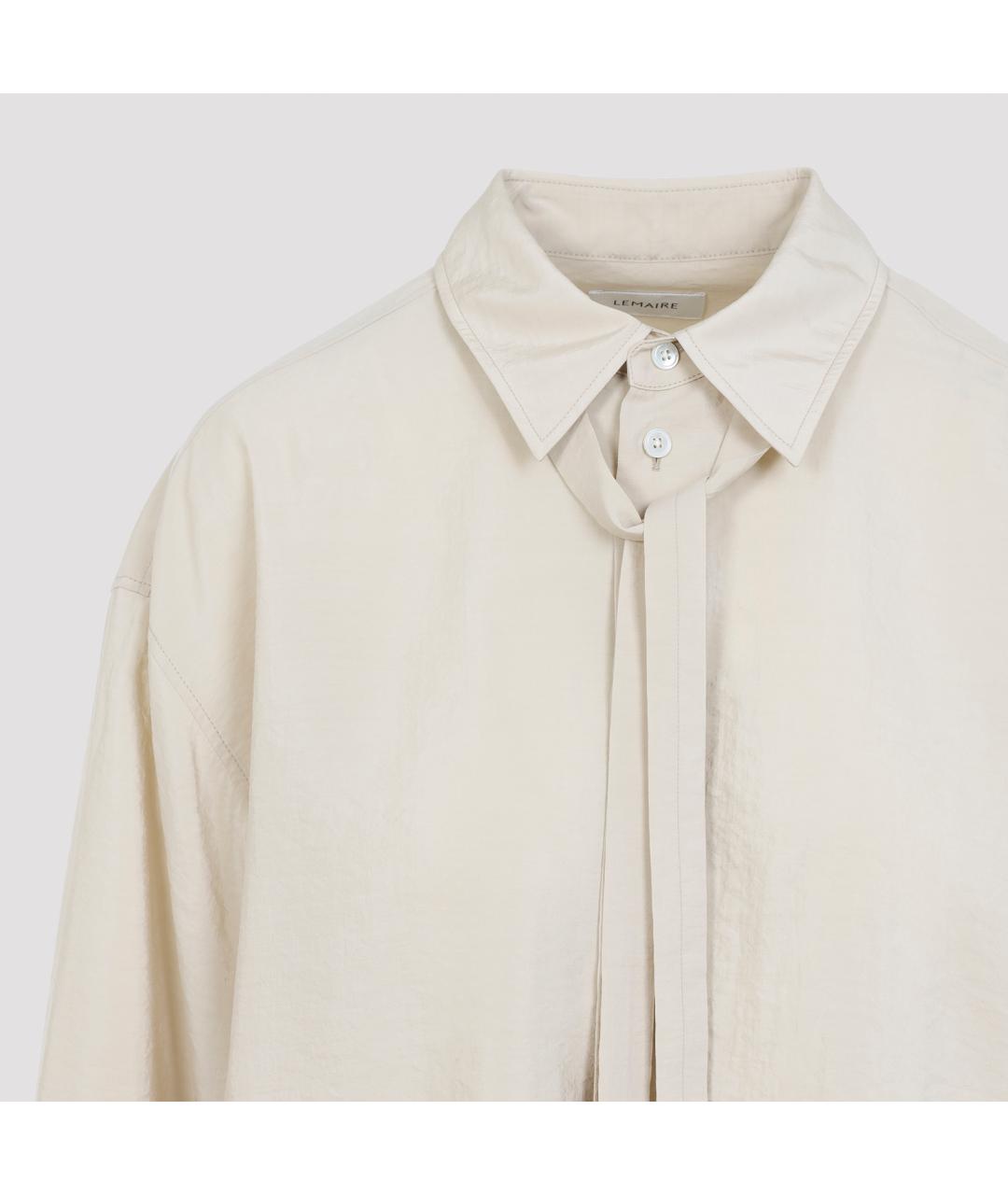 LEMAIRE Бежевая шелковая рубашка, фото 5