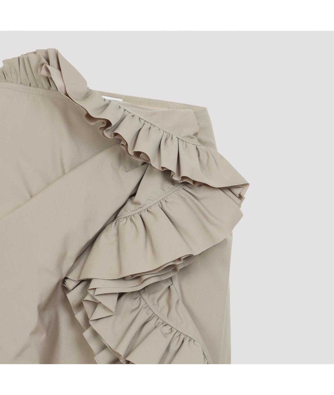 DRIES VAN NOTEN Бежевая хлопковая юбка миди, фото 5