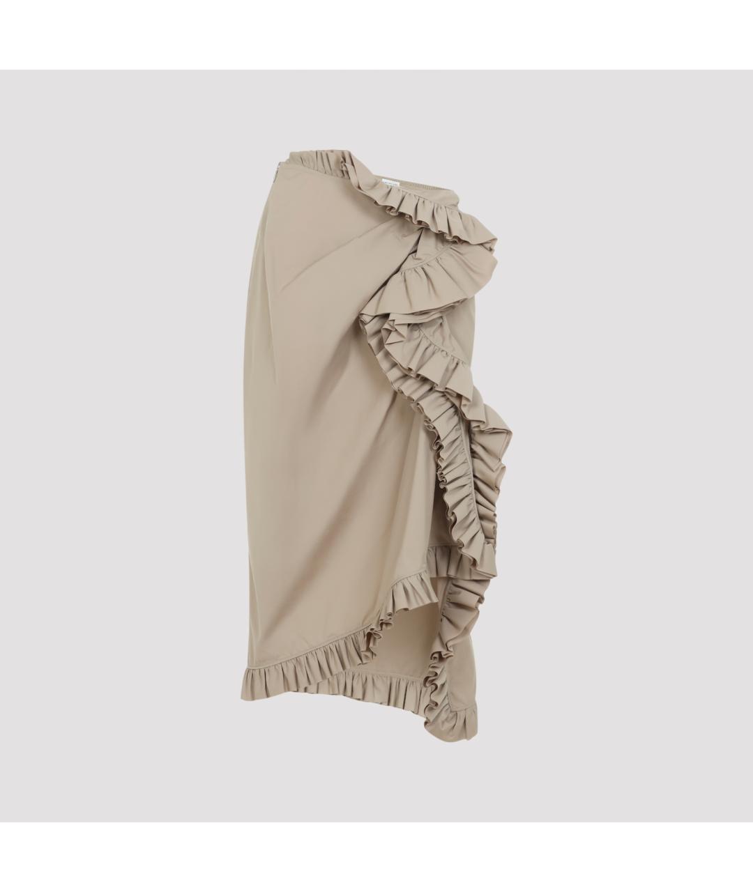 DRIES VAN NOTEN Бежевая хлопковая юбка миди, фото 3