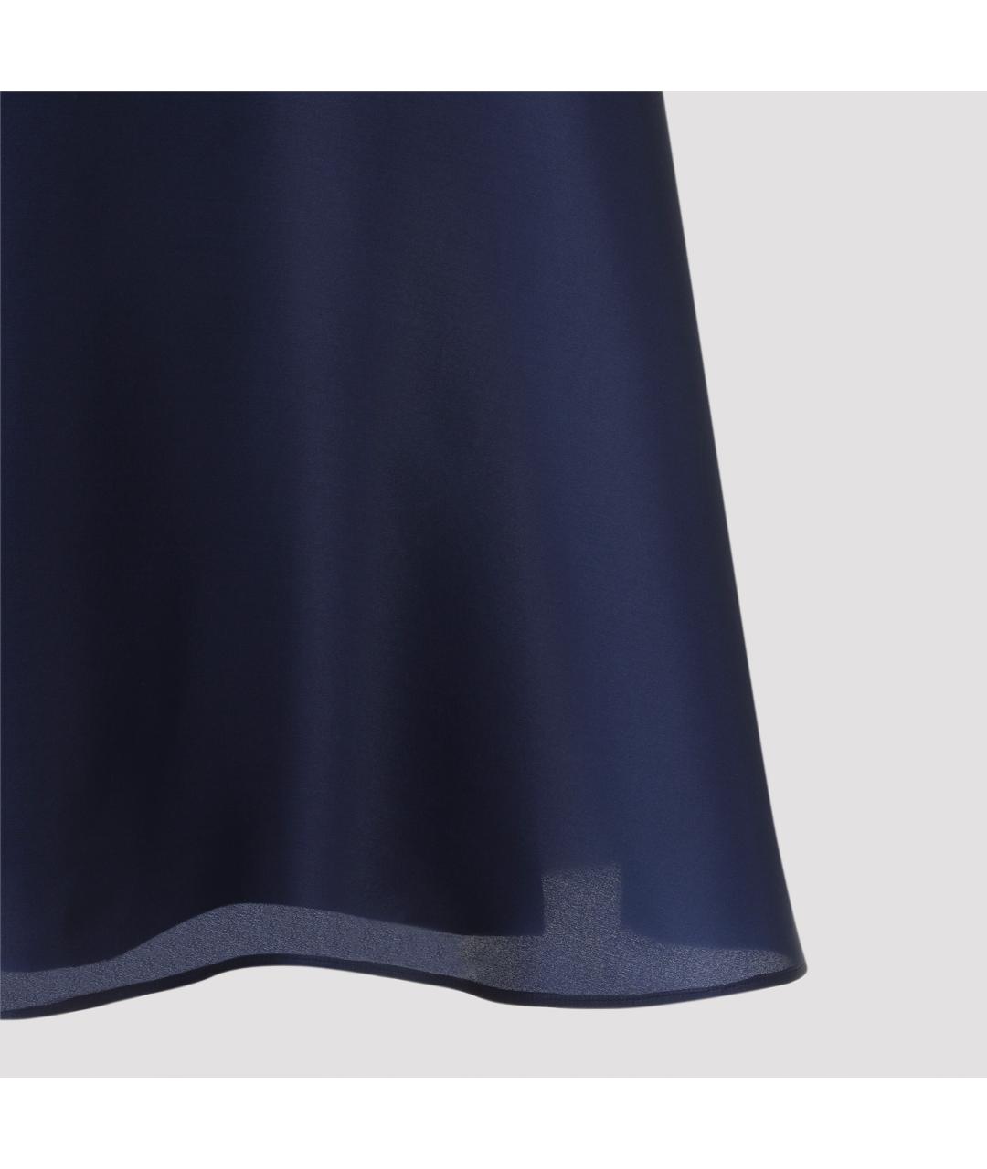 ALBERTA FERRETTI Синяя шелковая юбка миди, фото 5