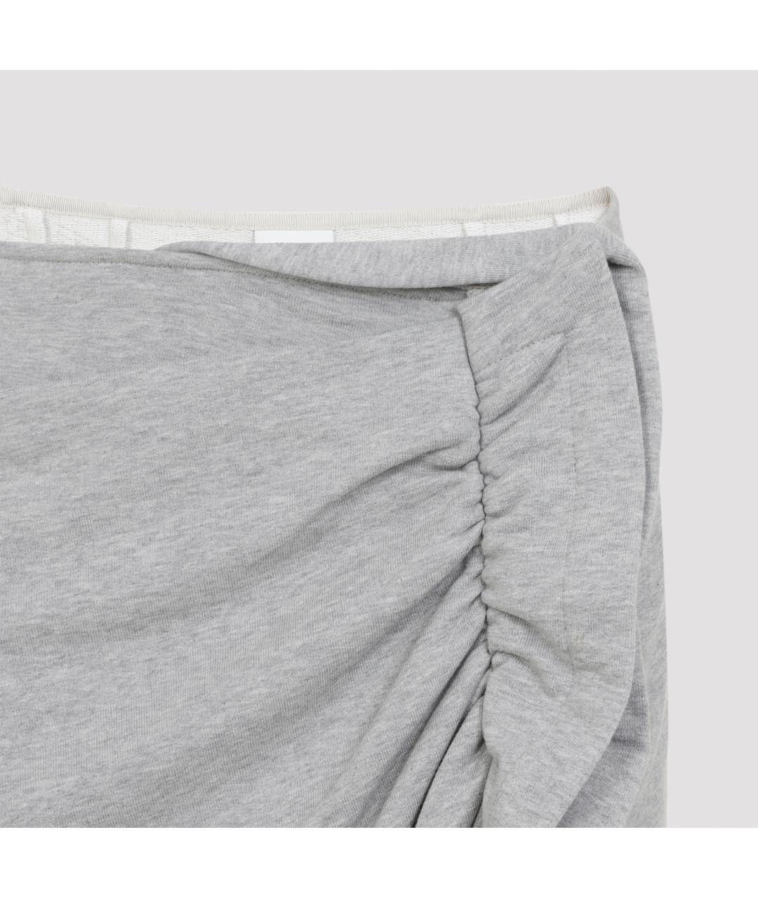 DRIES VAN NOTEN Серая хлопковая юбка миди, фото 5