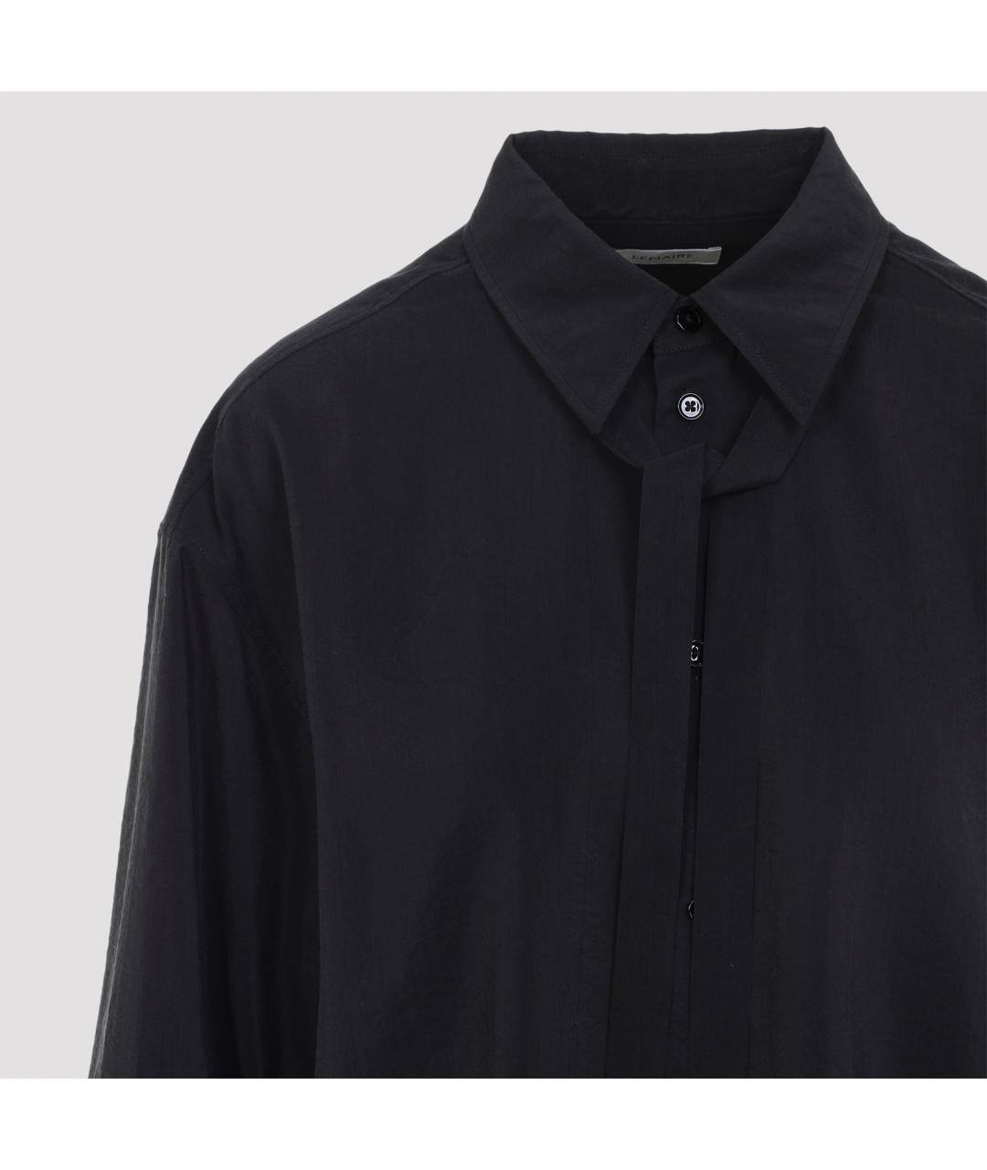 LEMAIRE Черная шелковая рубашка, фото 5