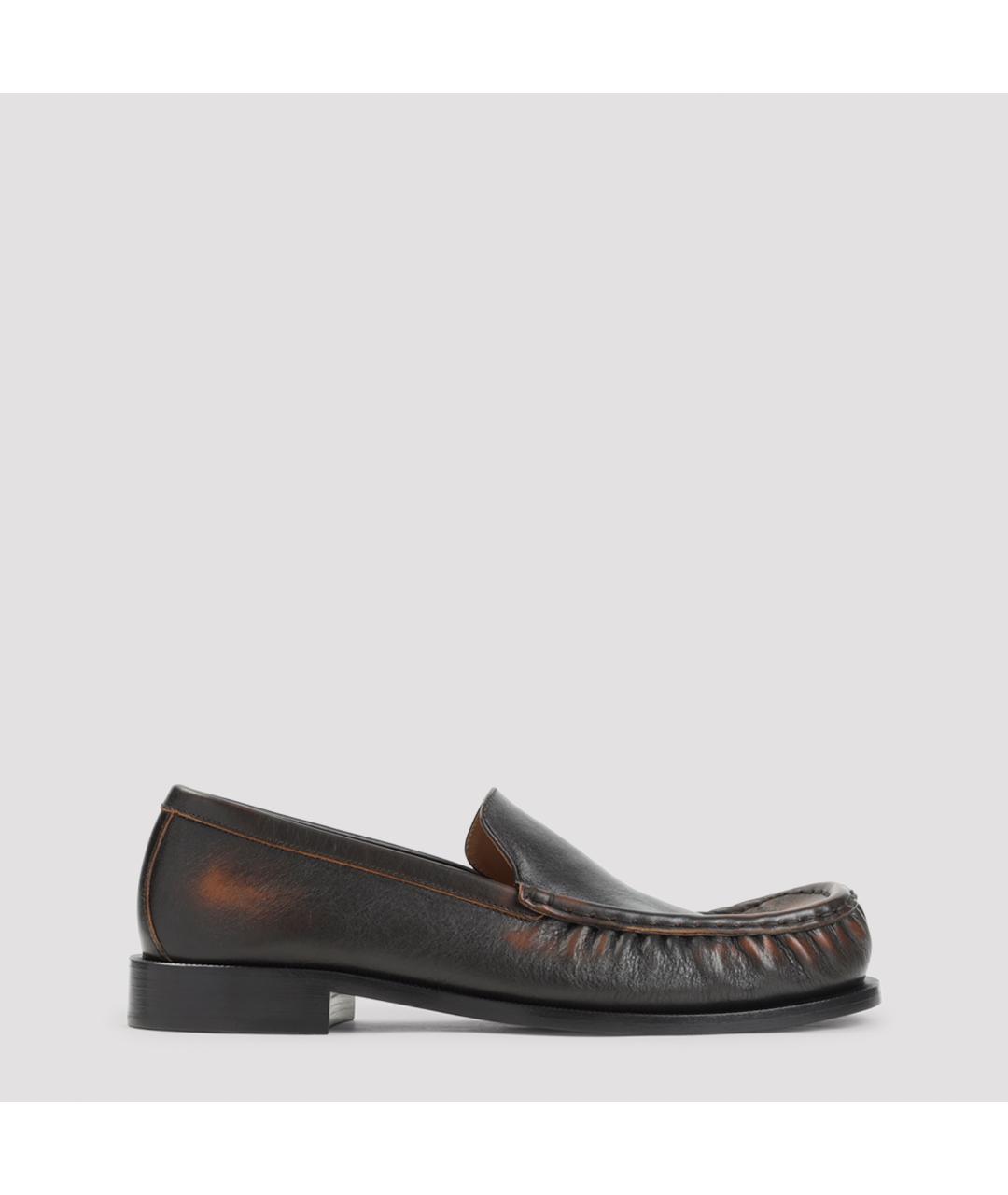 DRIES VAN NOTEN Коричневые кожаные лоферы, фото 2