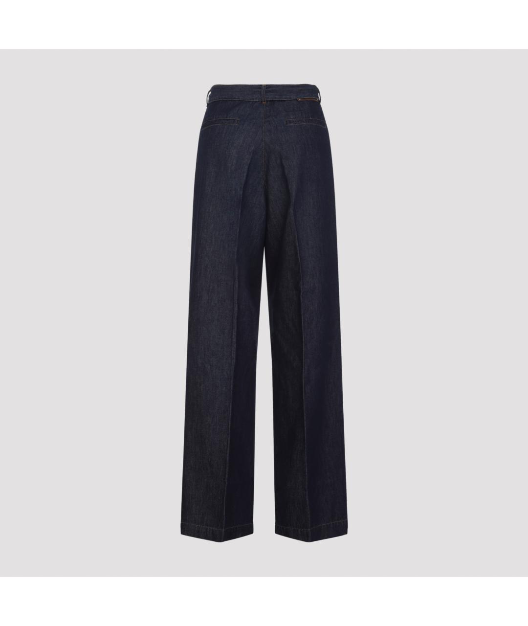 DRIES VAN NOTEN Темно-синие хлопковые прямые джинсы, фото 4
