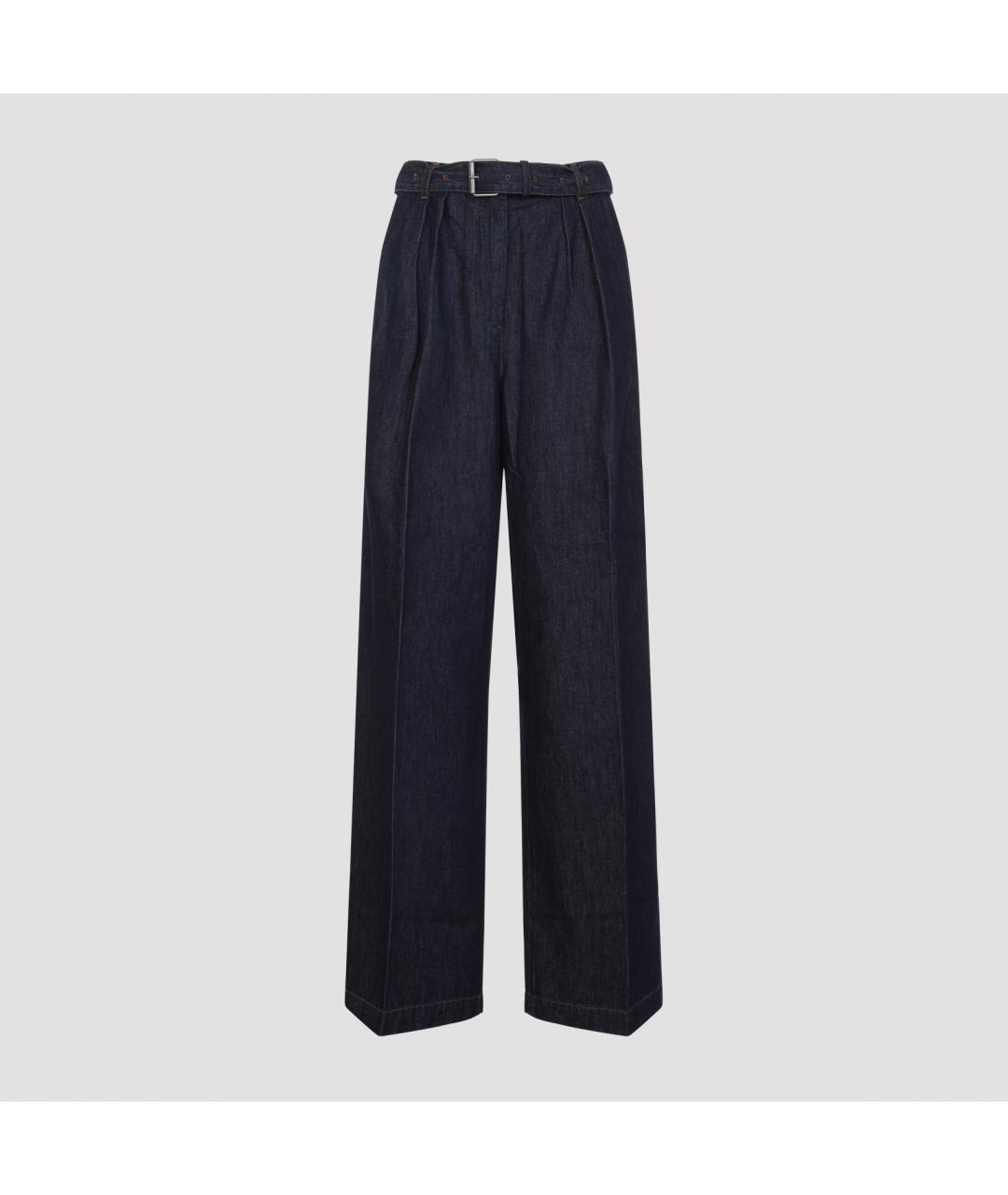 DRIES VAN NOTEN Темно-синие хлопковые прямые джинсы, фото 3