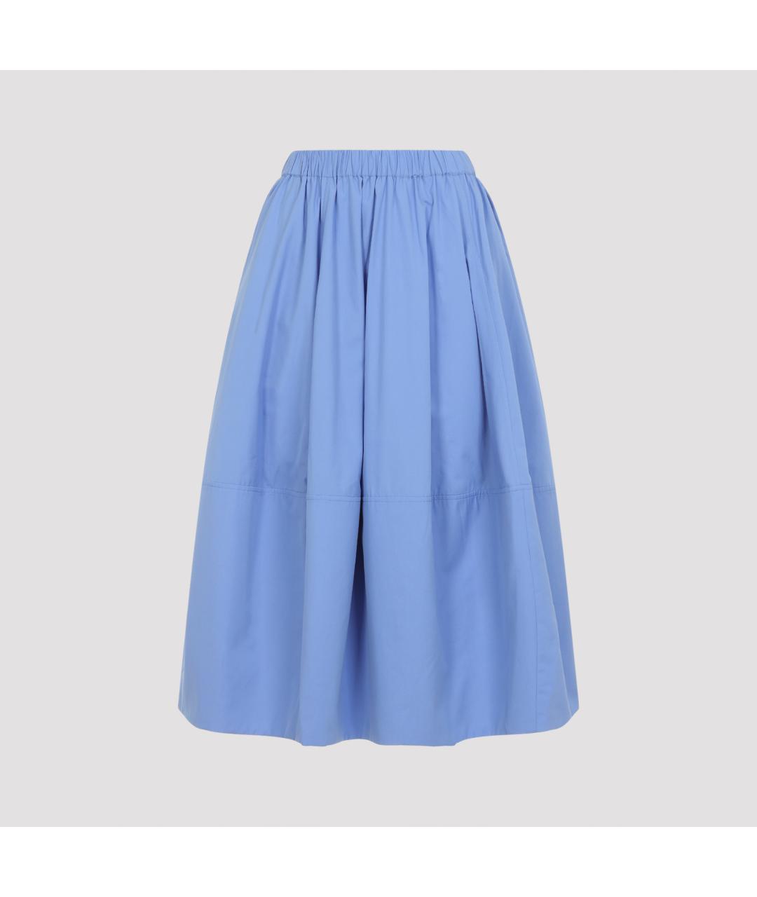 CO Голубая хлопковая юбка миди, фото 3