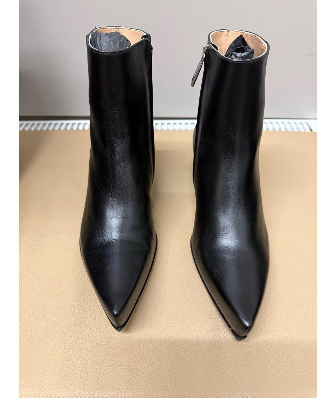 SPORTMAX Черные кожаные ботильоны, фото 2