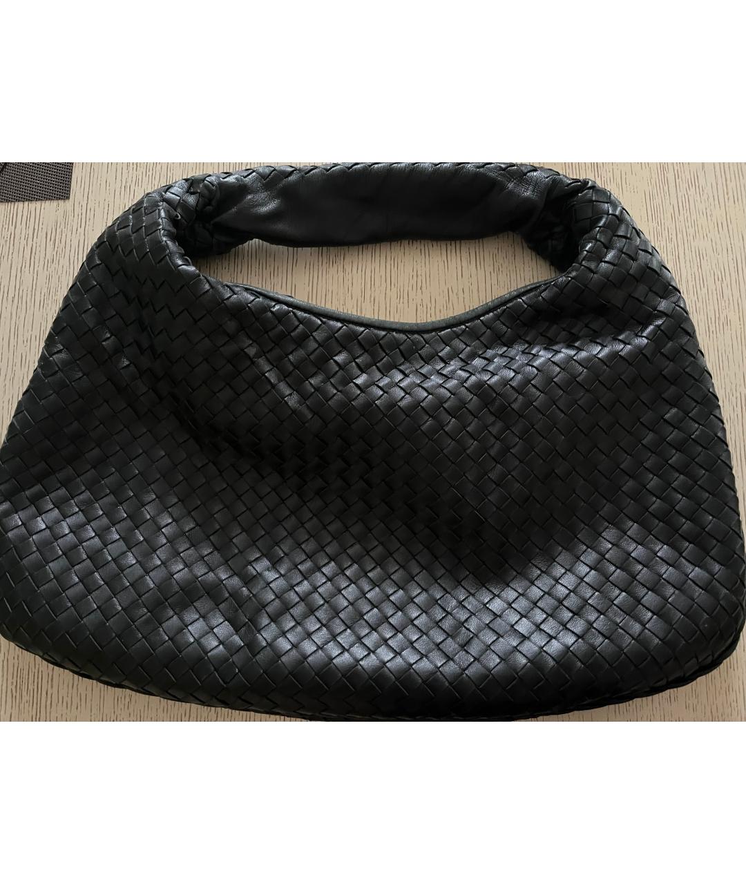 BOTTEGA VENETA Черная кожаная сумка с короткими ручками, фото 8