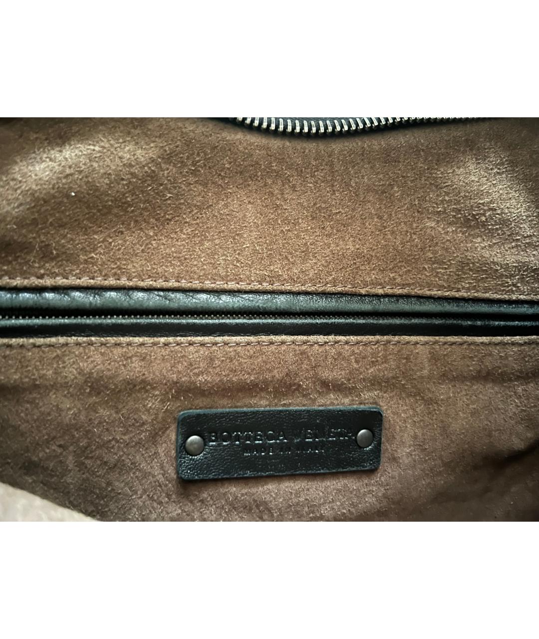 BOTTEGA VENETA Черная кожаная сумка с короткими ручками, фото 5