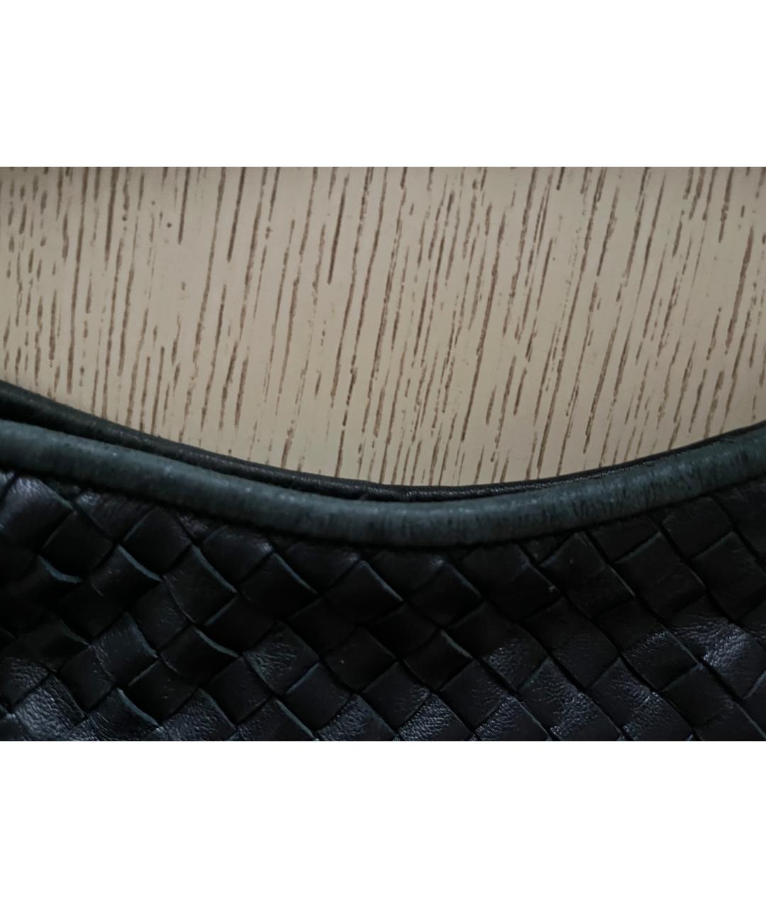 BOTTEGA VENETA Черная кожаная сумка с короткими ручками, фото 4