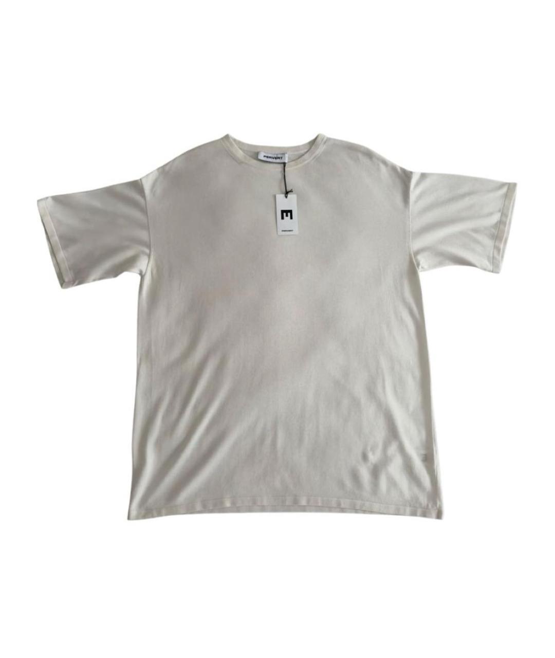 PERVERT Белая хлопковая футболка, фото 8