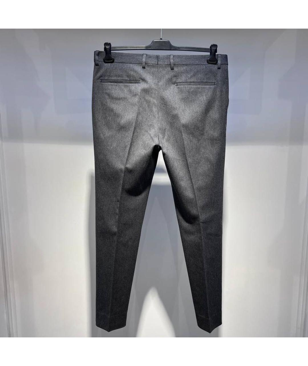 DOLCE&GABBANA Антрацитовые хлопковые классические брюки, фото 2
