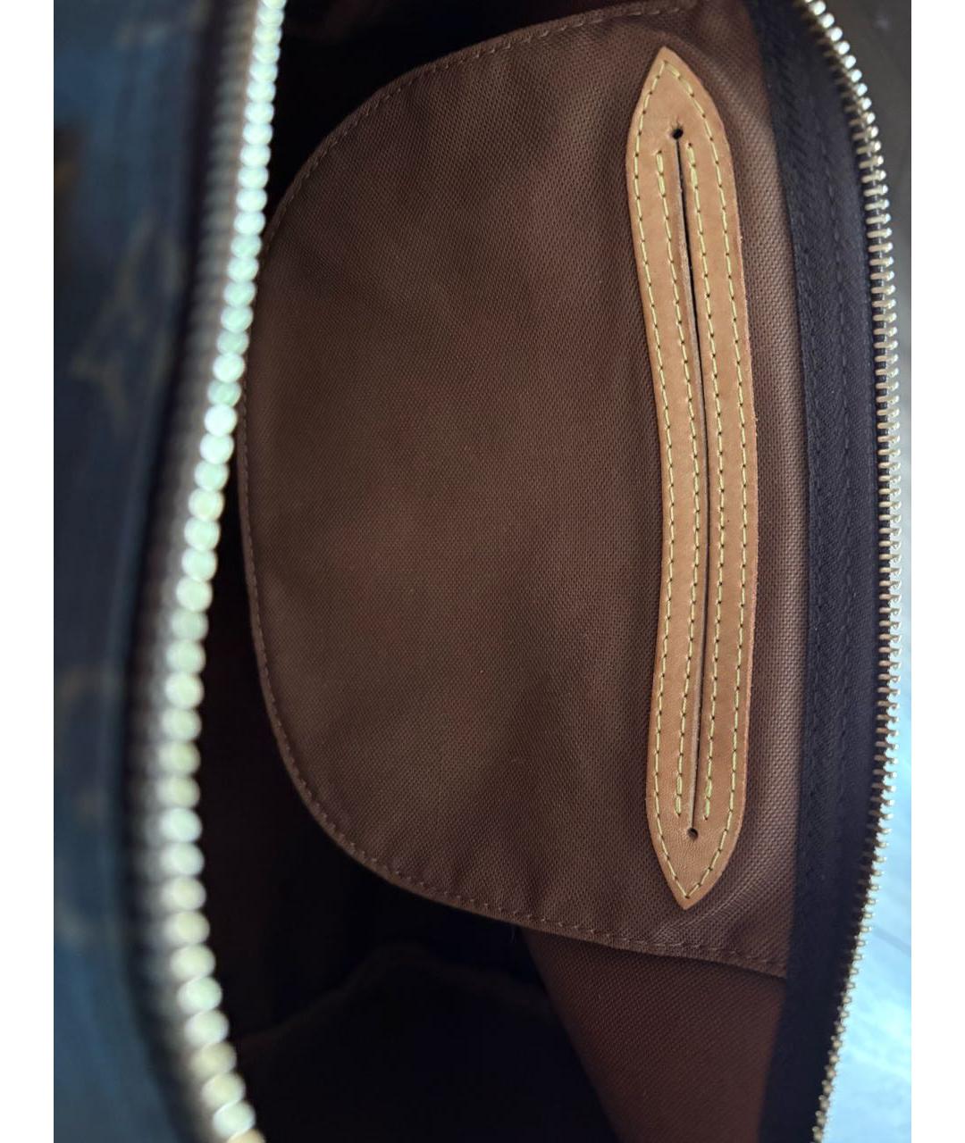 LOUIS VUITTON Коричневая кожаная сумка с короткими ручками, фото 8