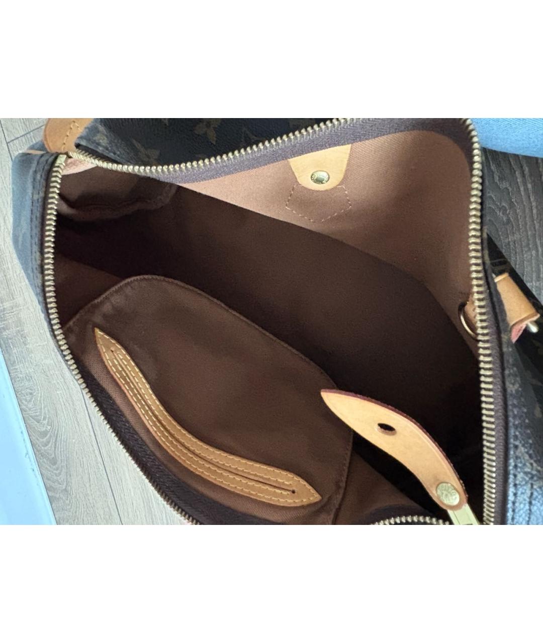 LOUIS VUITTON Коричневая кожаная сумка с короткими ручками, фото 4