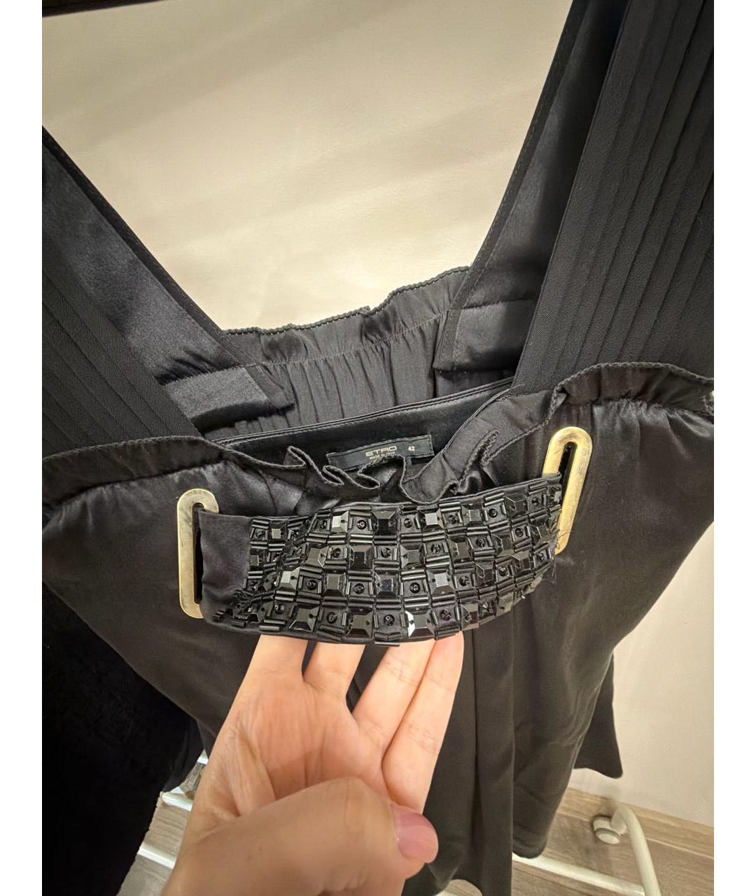 ETRO Черная шелковая блузы, фото 3