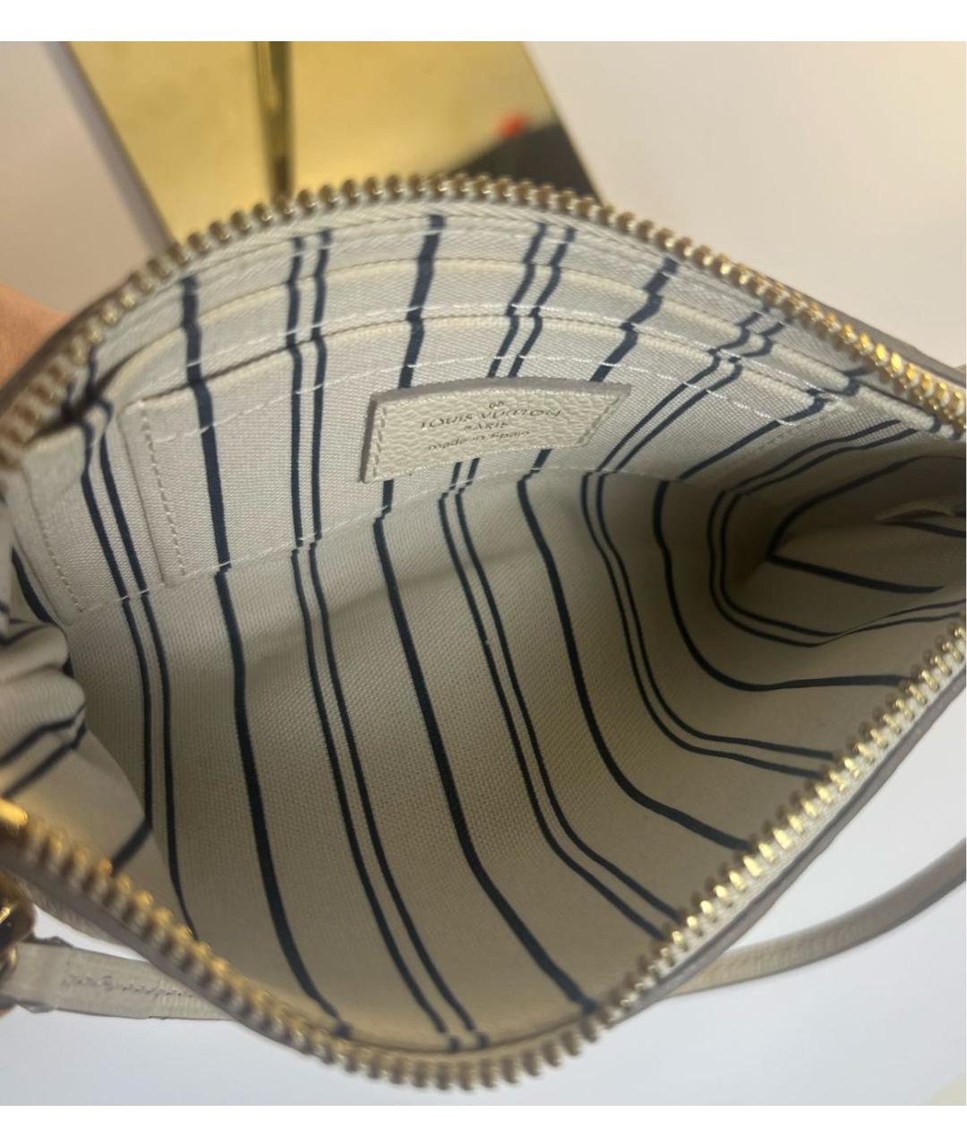 LOUIS VUITTON Белая кожаная сумка с короткими ручками, фото 4