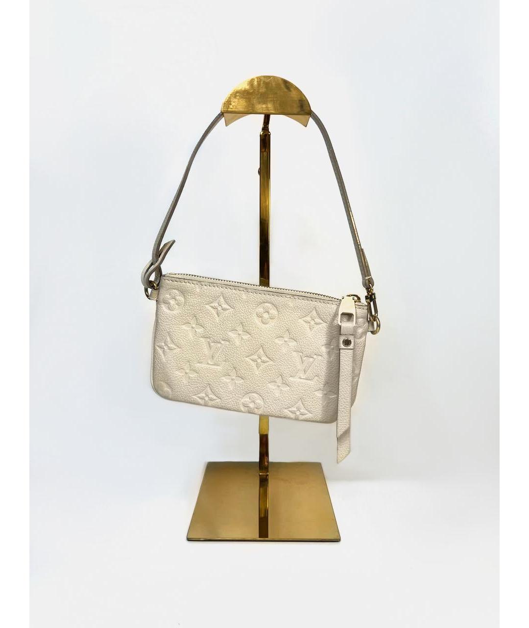 LOUIS VUITTON Белая кожаная сумка с короткими ручками, фото 7