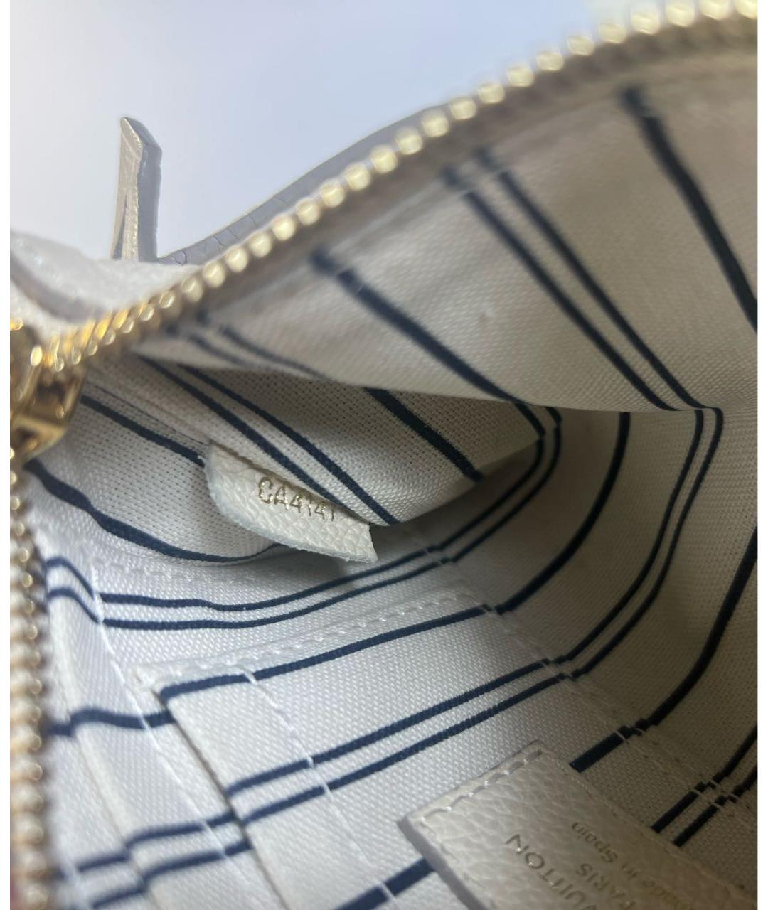 LOUIS VUITTON Белая кожаная сумка с короткими ручками, фото 3