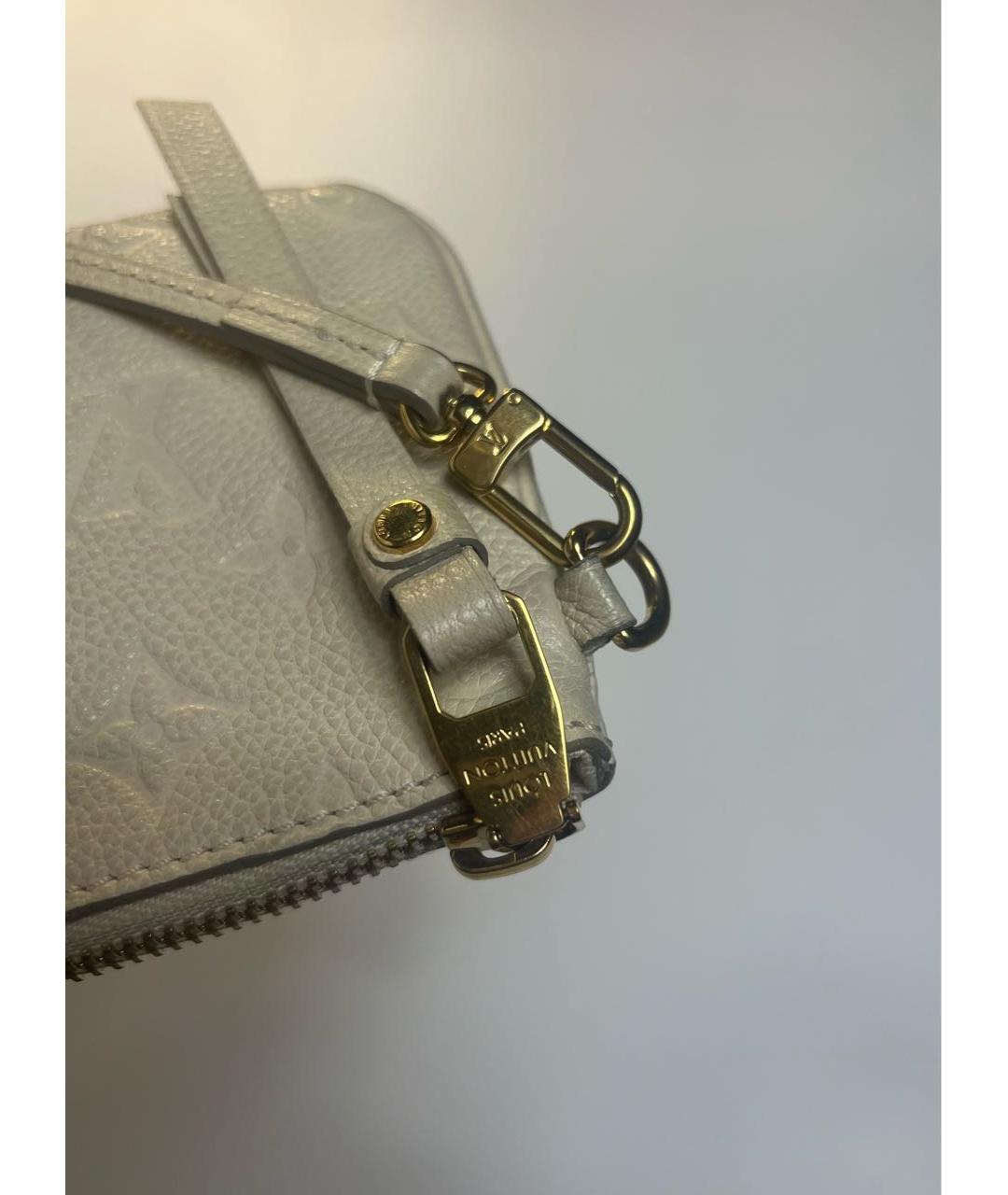 LOUIS VUITTON Белая кожаная сумка с короткими ручками, фото 5