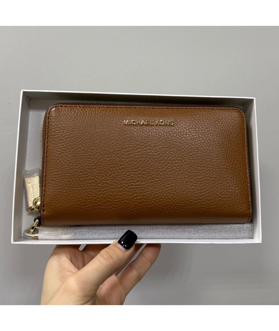 MICHAEL KORS Коричневый кожаный кошелек, фото 4