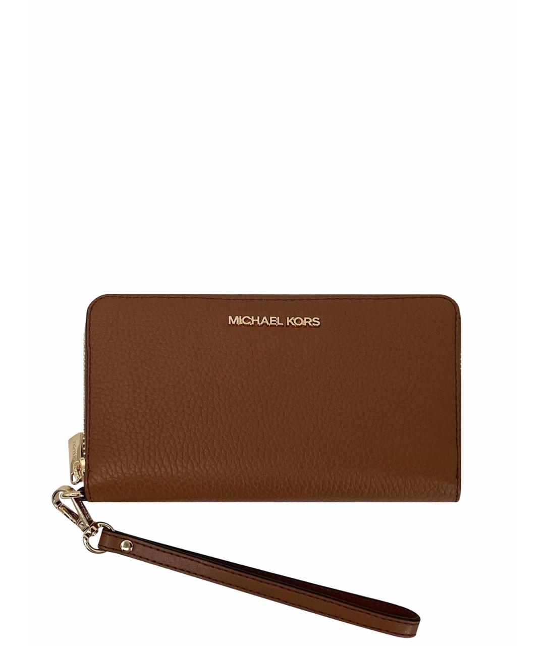 MICHAEL KORS Коричневый кожаный кошелек, фото 1