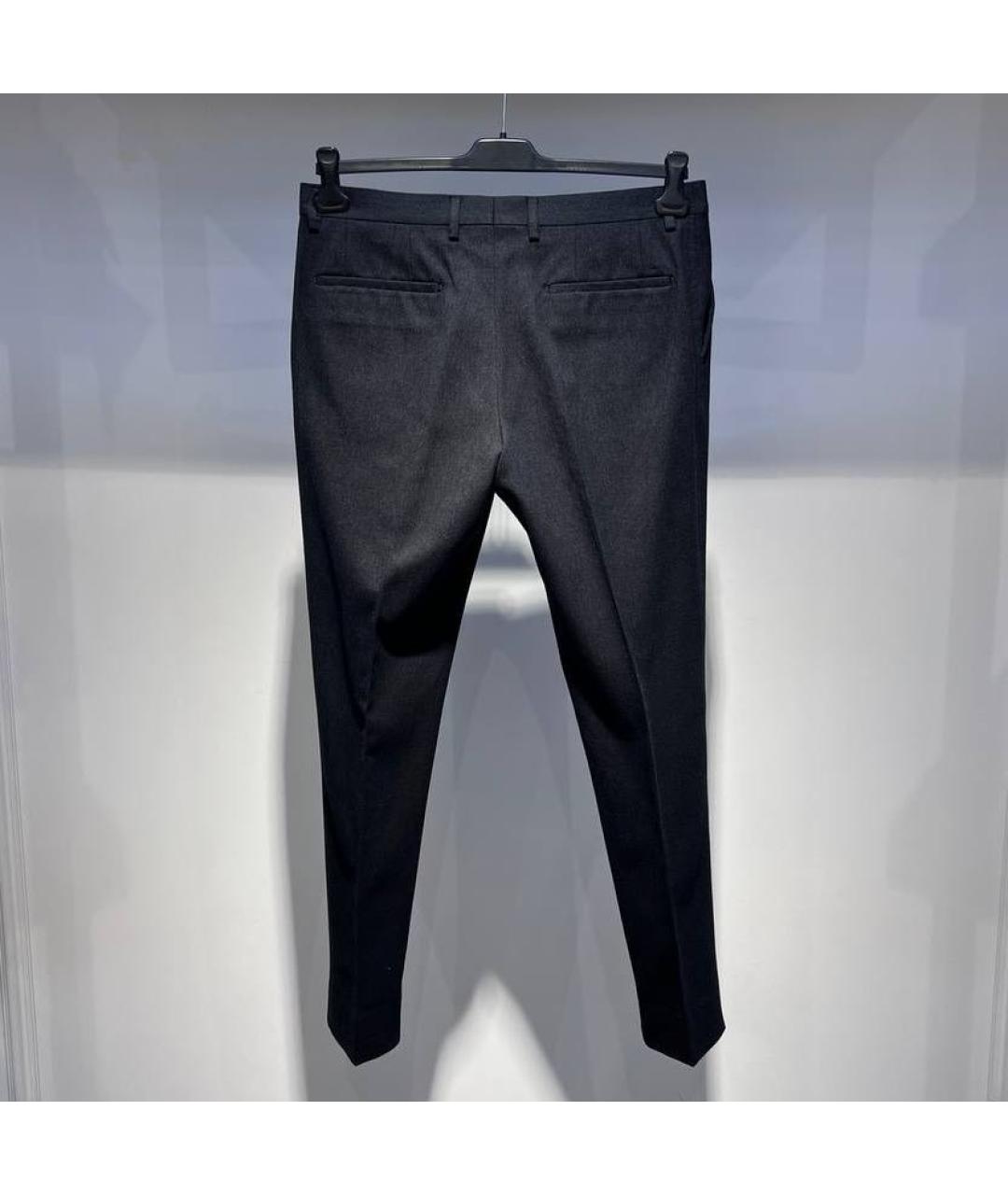 DOLCE&GABBANA Антрацитовые хлопковые классические брюки, фото 2
