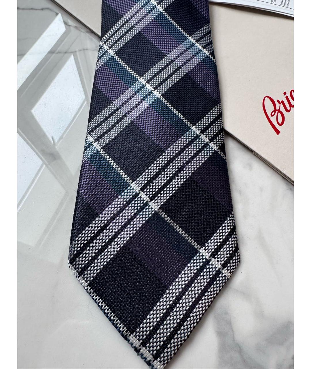 BRIONI Темно-синий шелковый галстук, фото 4
