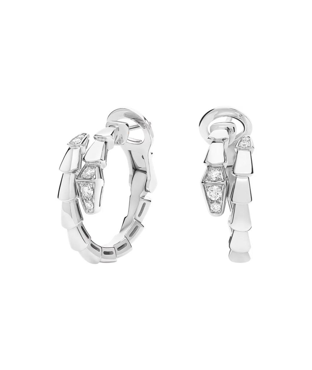 BVLGARI Серебряные серьги из белого золота, фото 4