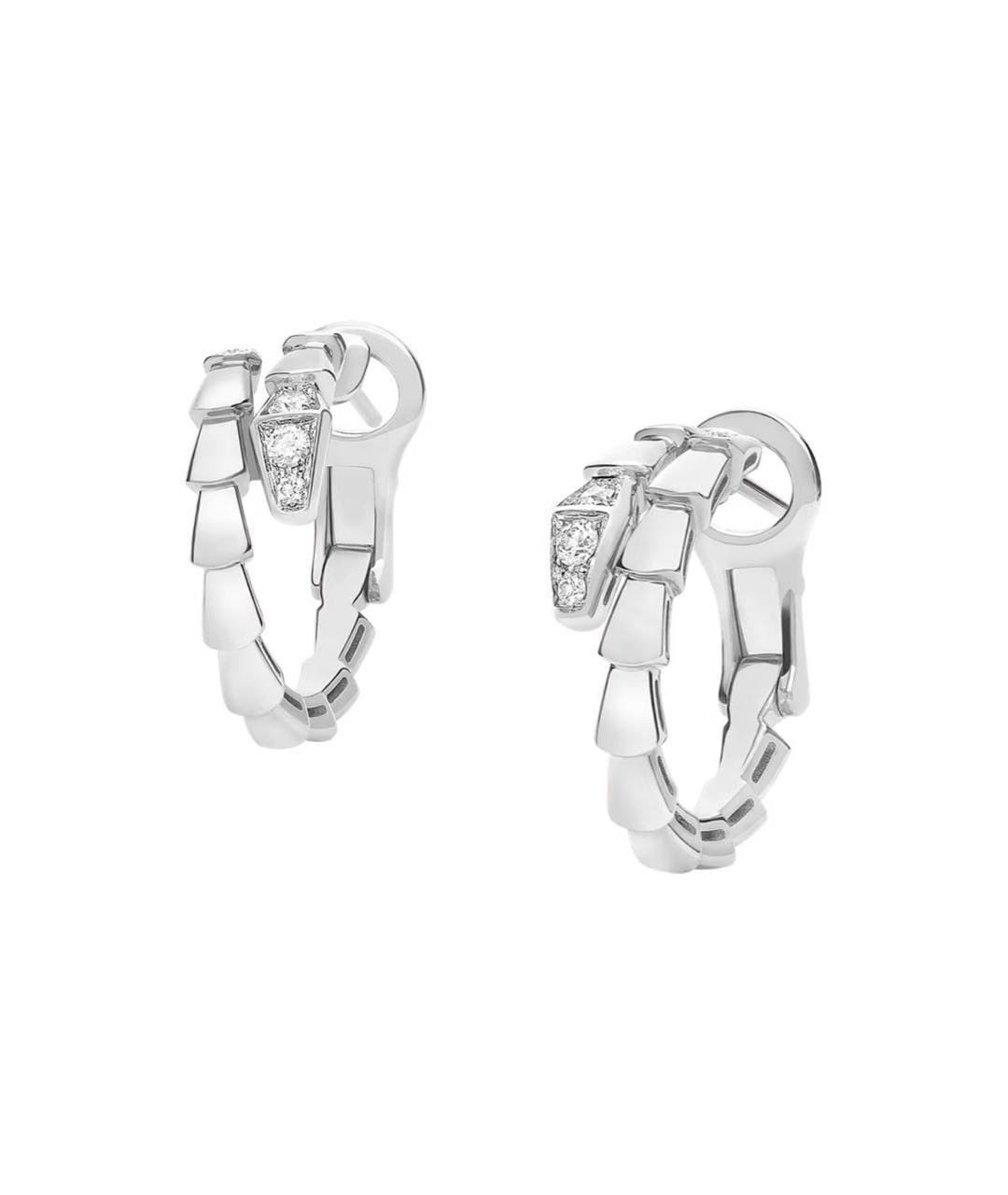 BVLGARI Серебряные серьги из белого золота, фото 2