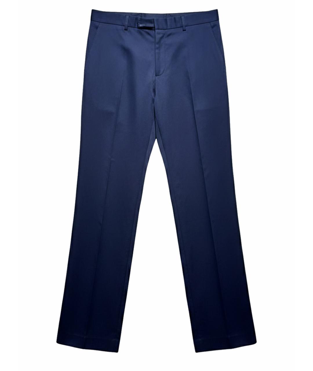 DOLCE&GABBANA Темно-синие хлопковые классические брюки, фото 1