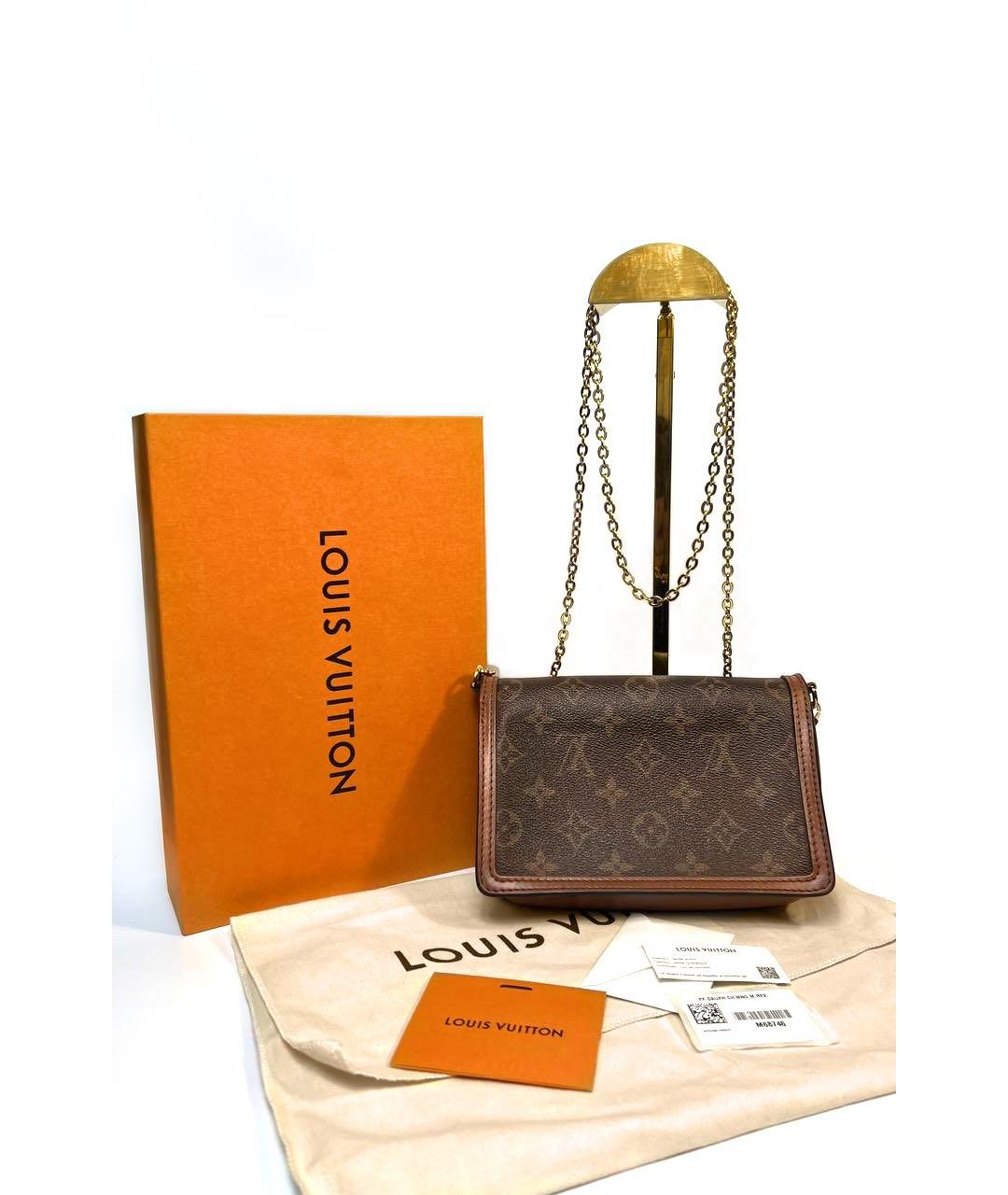 LOUIS VUITTON Коричневая кожаная сумка через плечо, фото 2