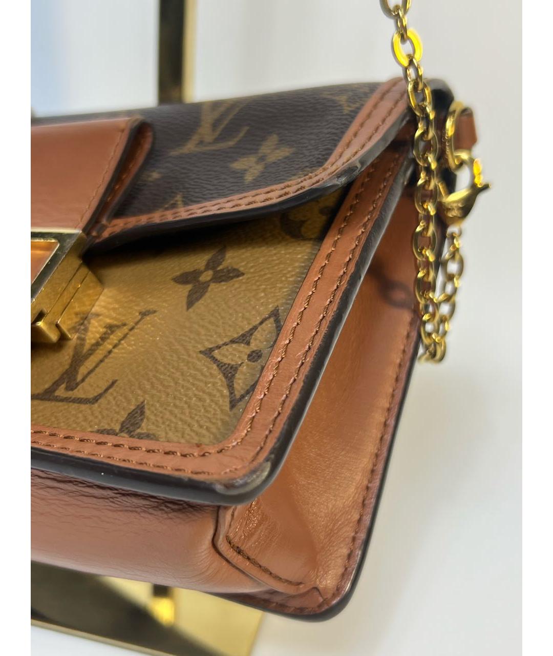 LOUIS VUITTON Коричневая кожаная сумка через плечо, фото 4