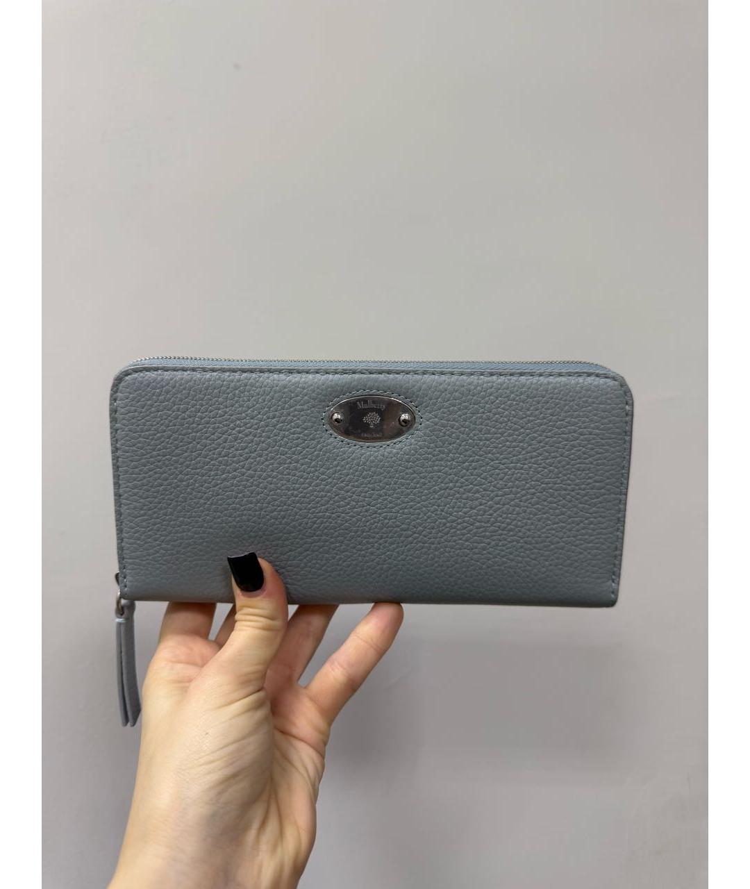 MULBERRY Голубой кожаный кошелек, фото 2