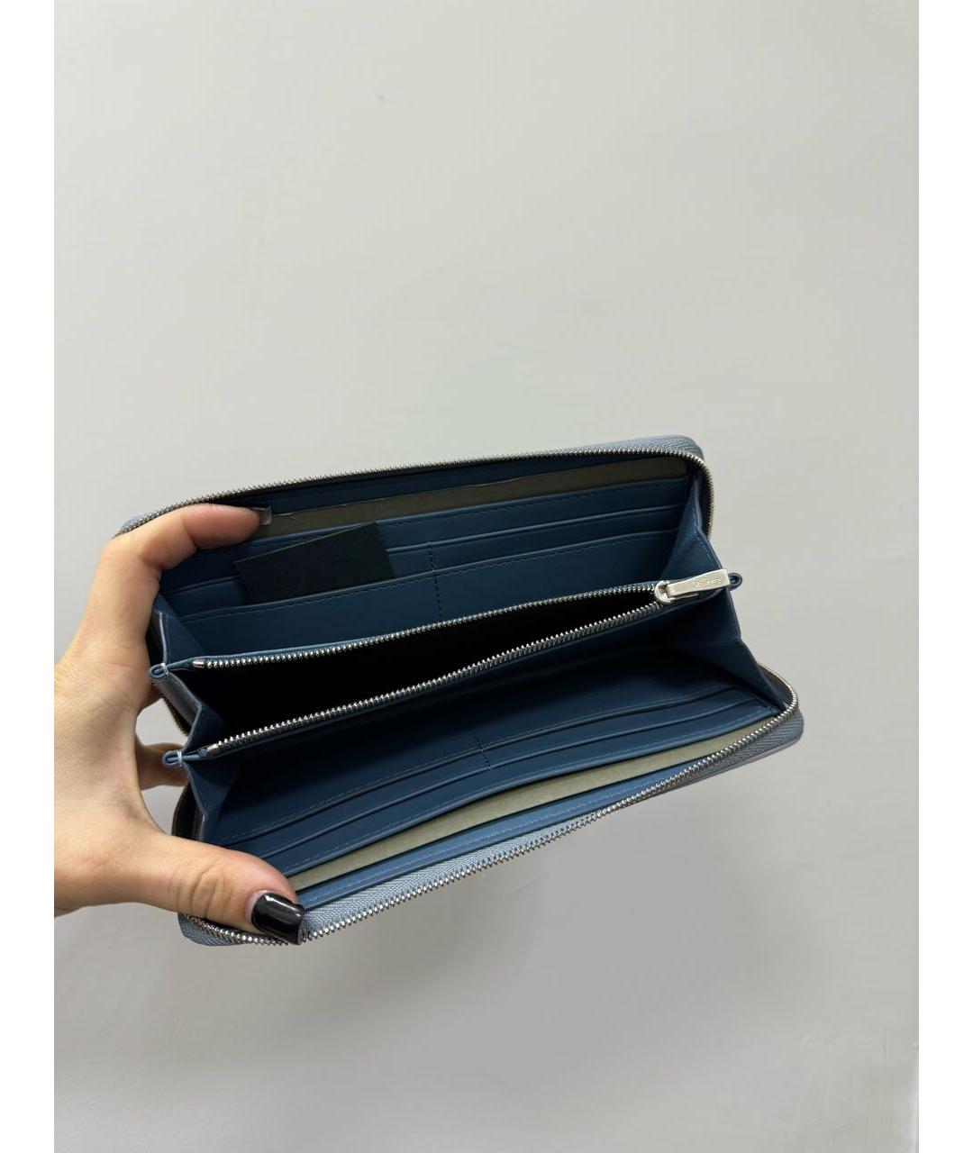 MULBERRY Голубой кожаный кошелек, фото 5