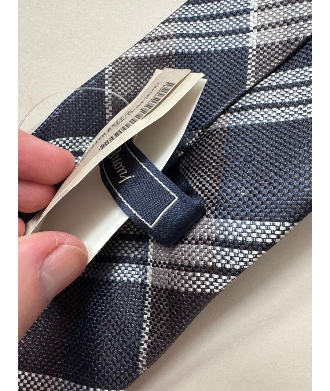 BRIONI Коричневый шелковый галстук, фото 7