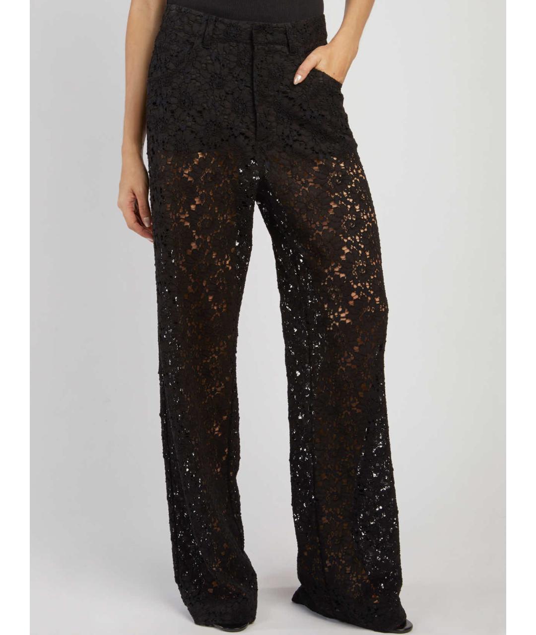 FEDERICA TOSI Черные хлопковые прямые брюки, фото 3