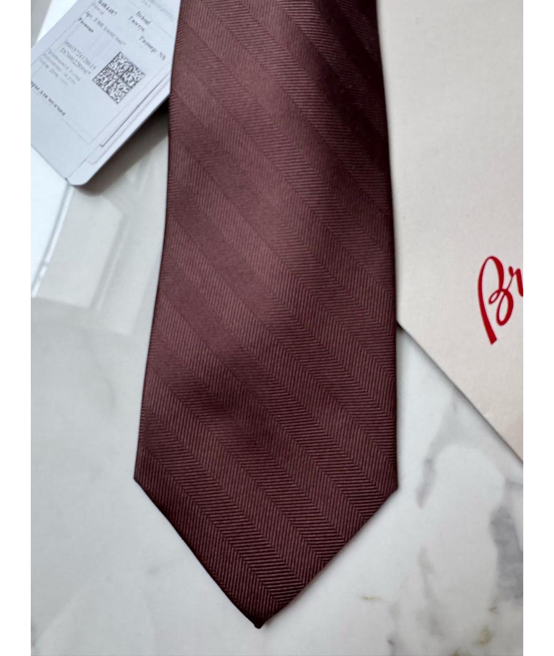 BRIONI Коричневый шелковый галстук, фото 5